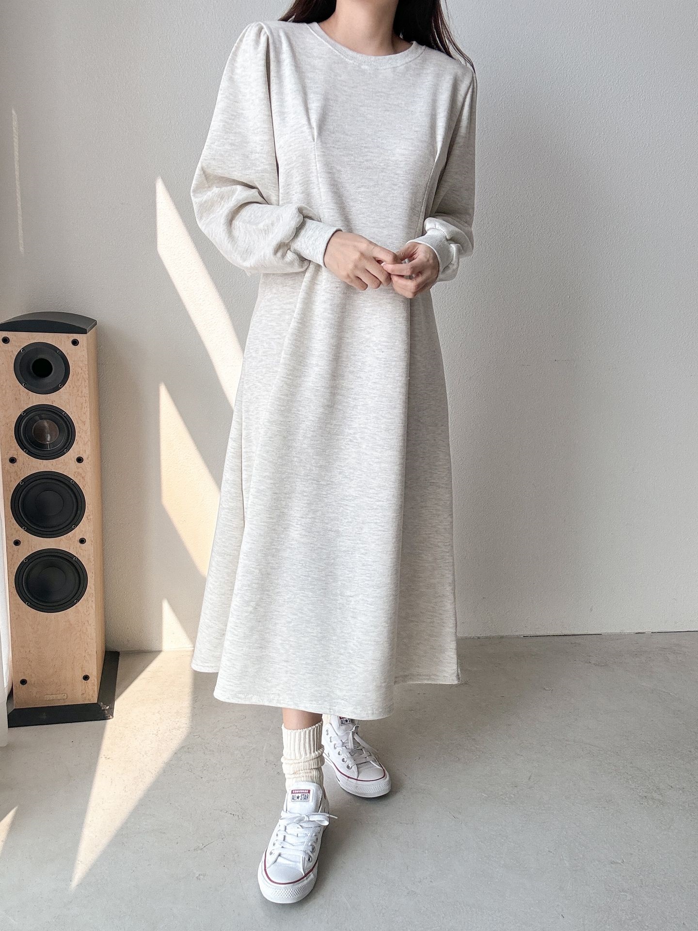 裏起毛タックパフスウェットワンピース | 詳細画像4