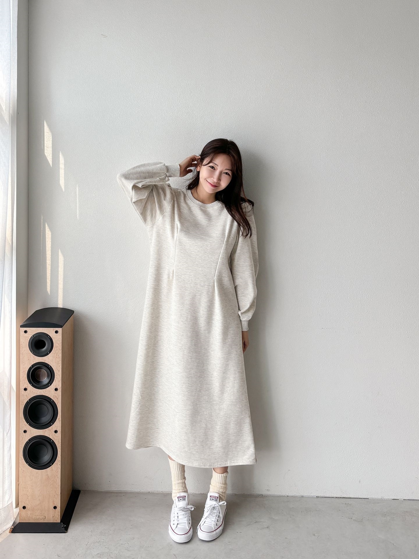 裏起毛タックパフスウェットワンピース | 詳細画像5
