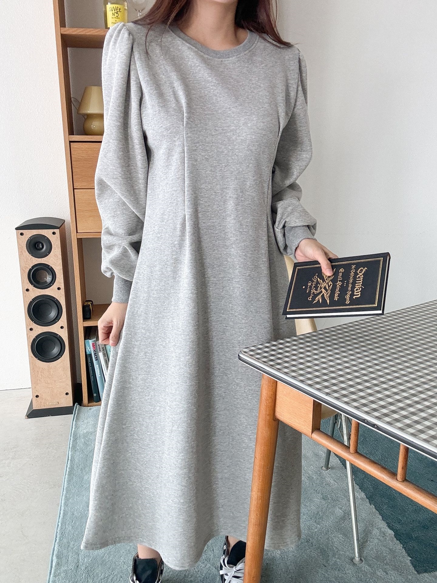 裏起毛タックパフスウェットワンピース | 詳細画像10