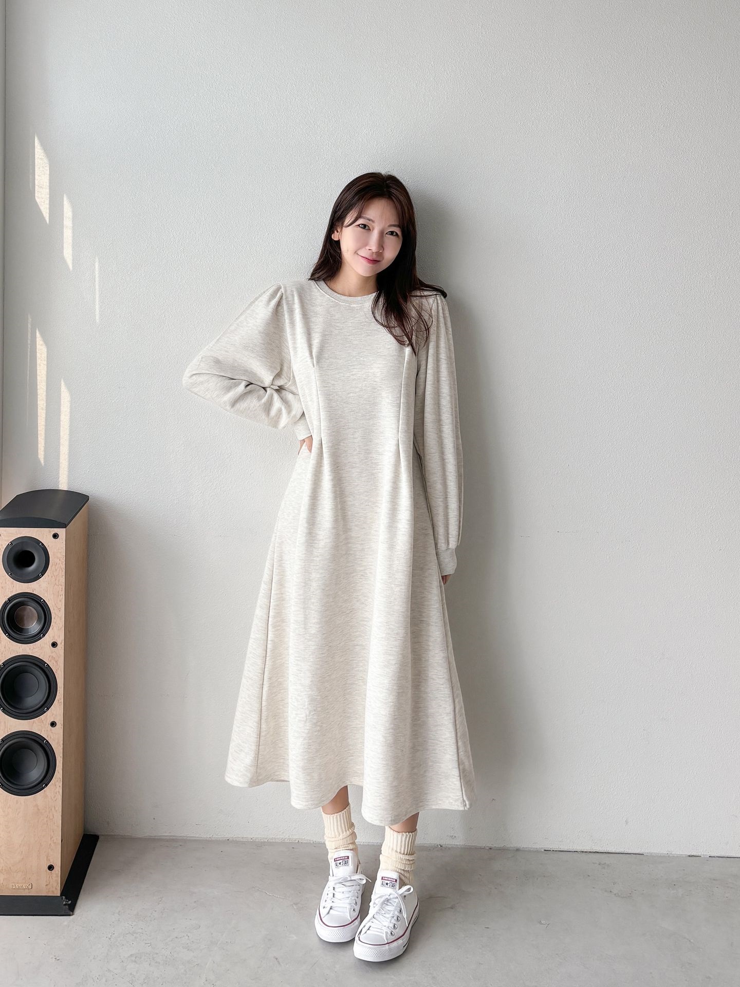 裏起毛タックパフスウェットワンピース | 詳細画像12