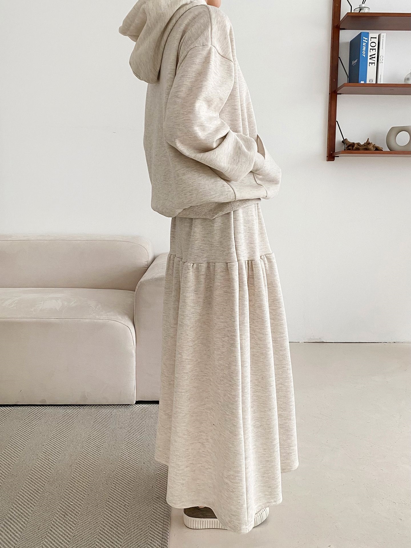 裏起毛マフポケットパーカー&フレアスカートSET | 詳細画像11