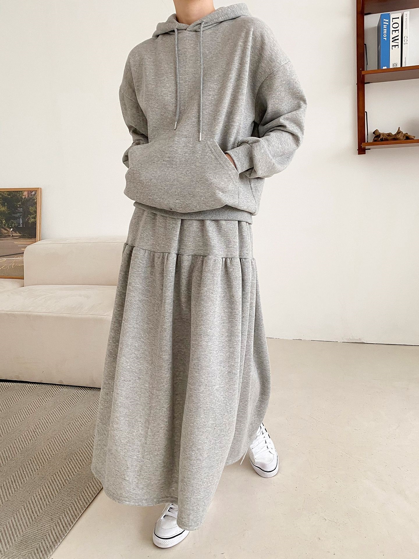 裏起毛マフポケットパーカー&フレアスカートSET | 詳細画像16