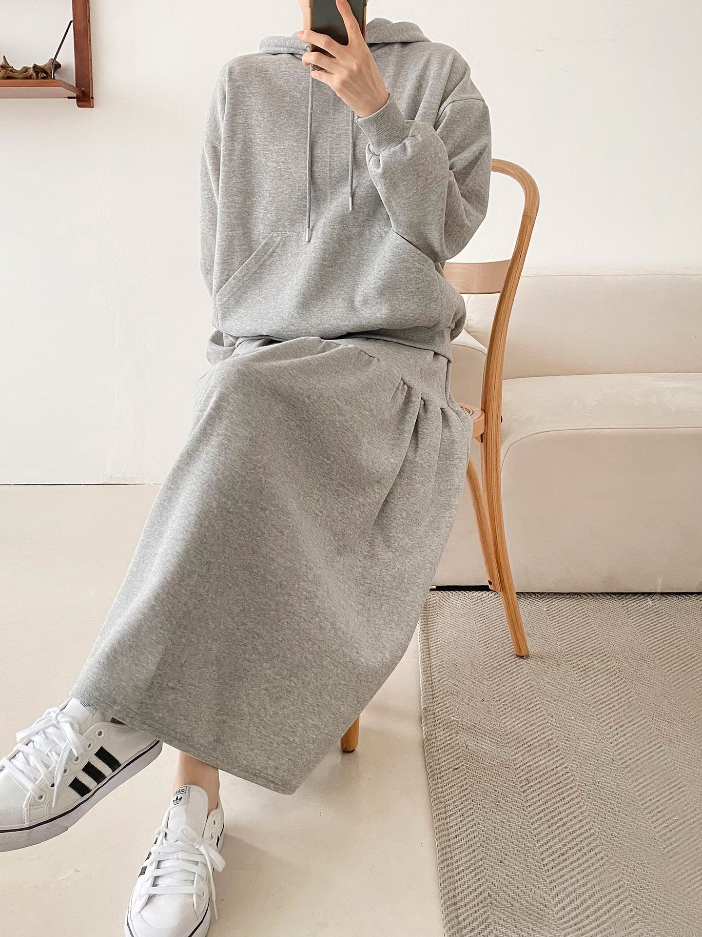 裏起毛マフポケットパーカー&フレアスカートSET | 詳細画像19