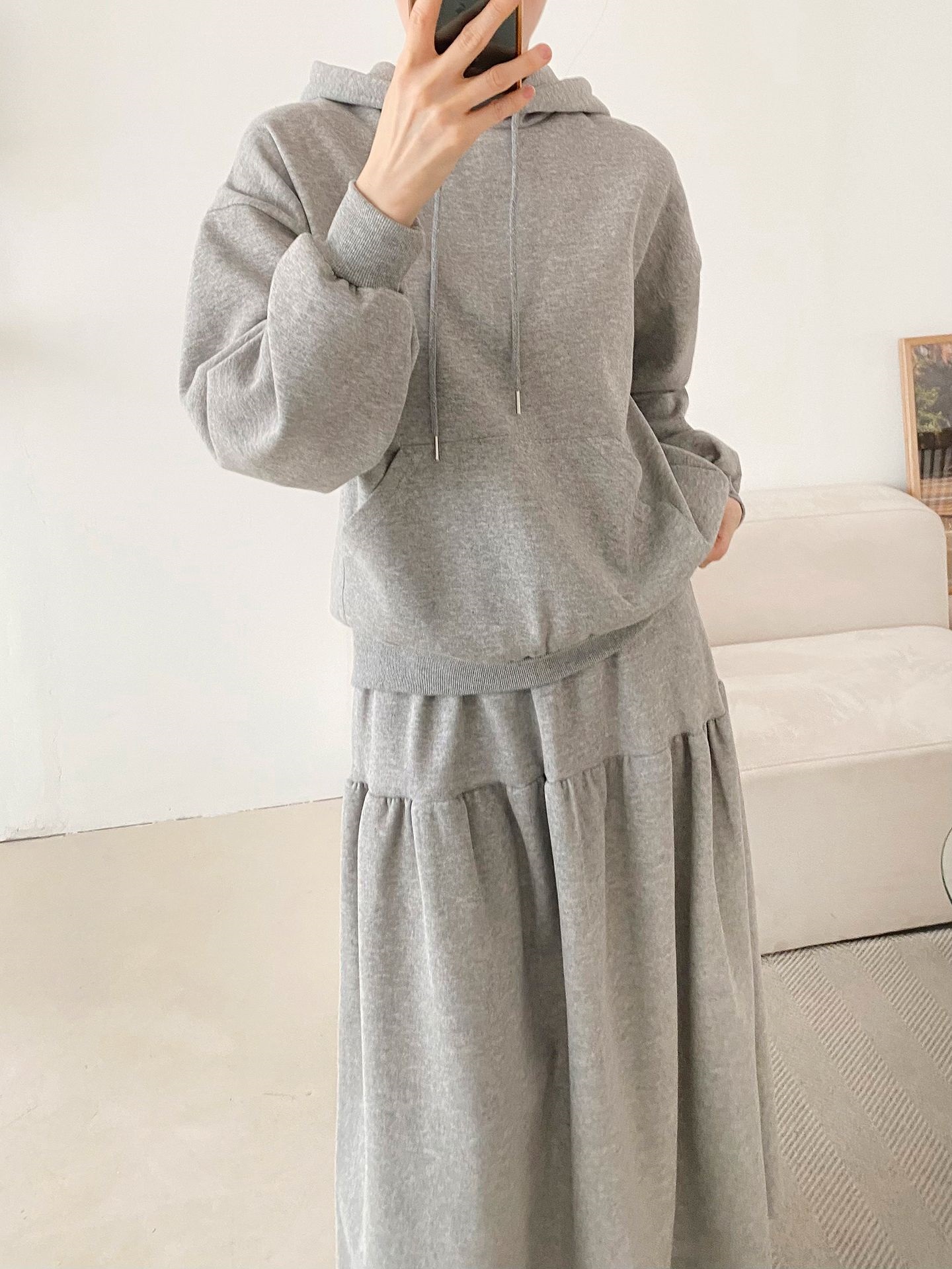 裏起毛マフポケットパーカー&フレアスカートSET | 詳細画像20