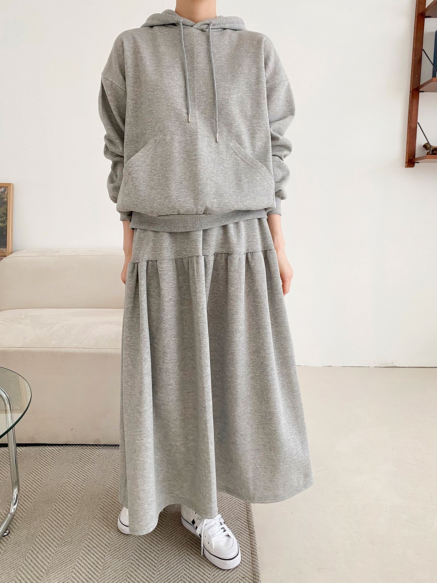 裏起毛マフポケットパーカー&フレアスカートSET | 詳細画像21