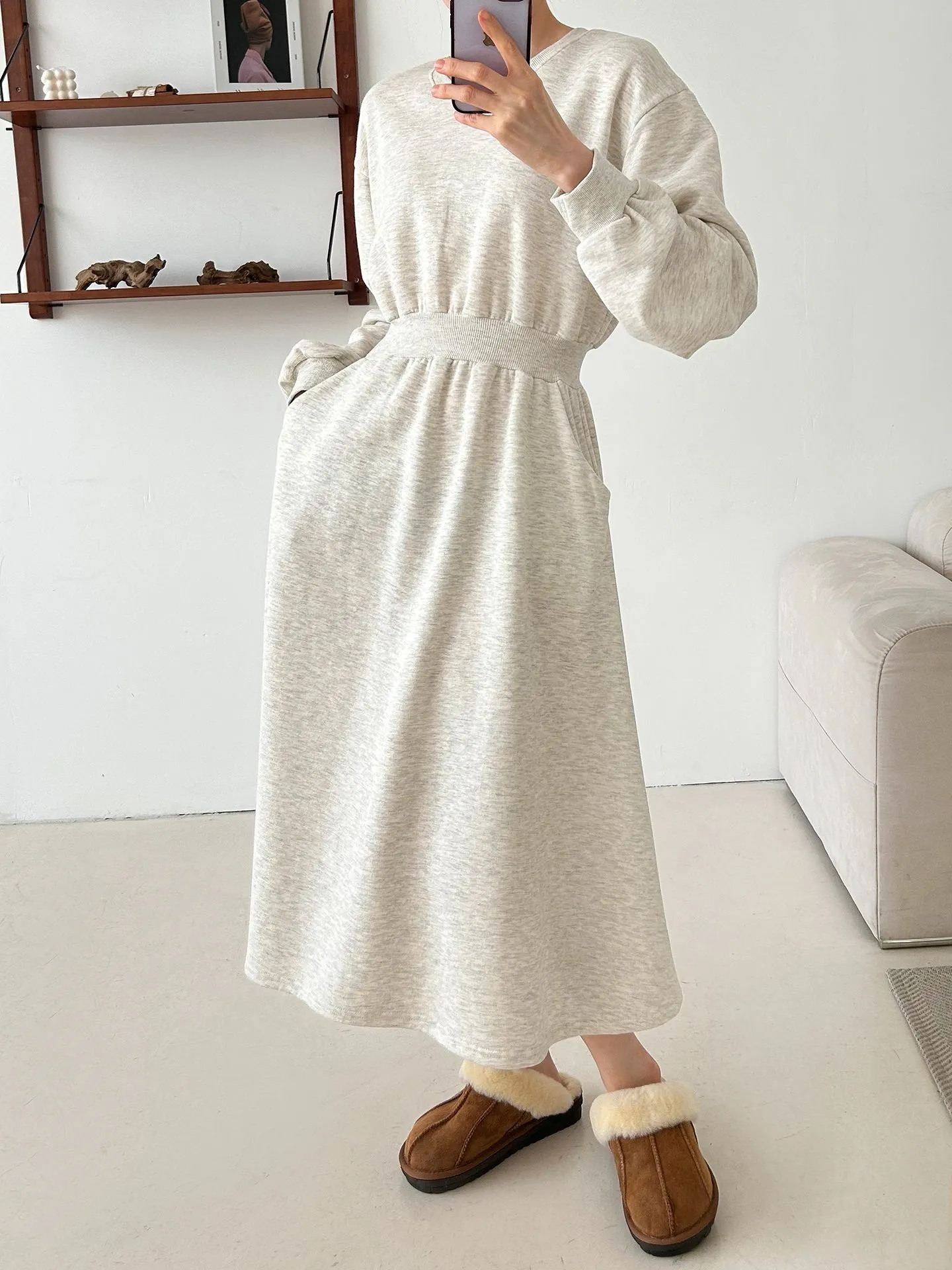 裏起毛フレアスウェットワンピース | 詳細画像1