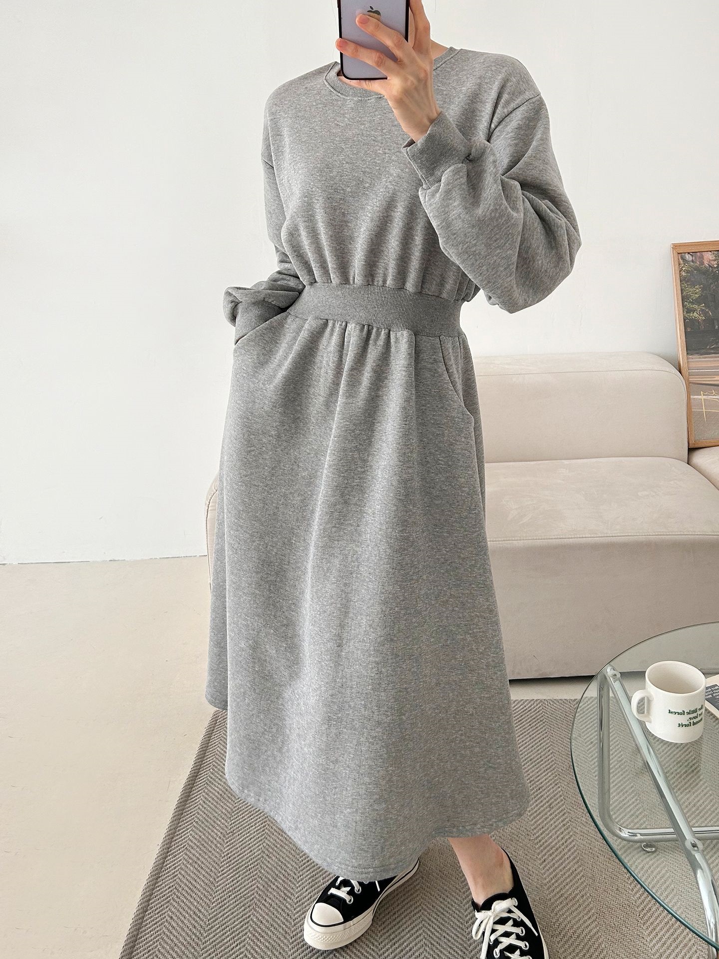 裏起毛フレアスウェットワンピース | 詳細画像11