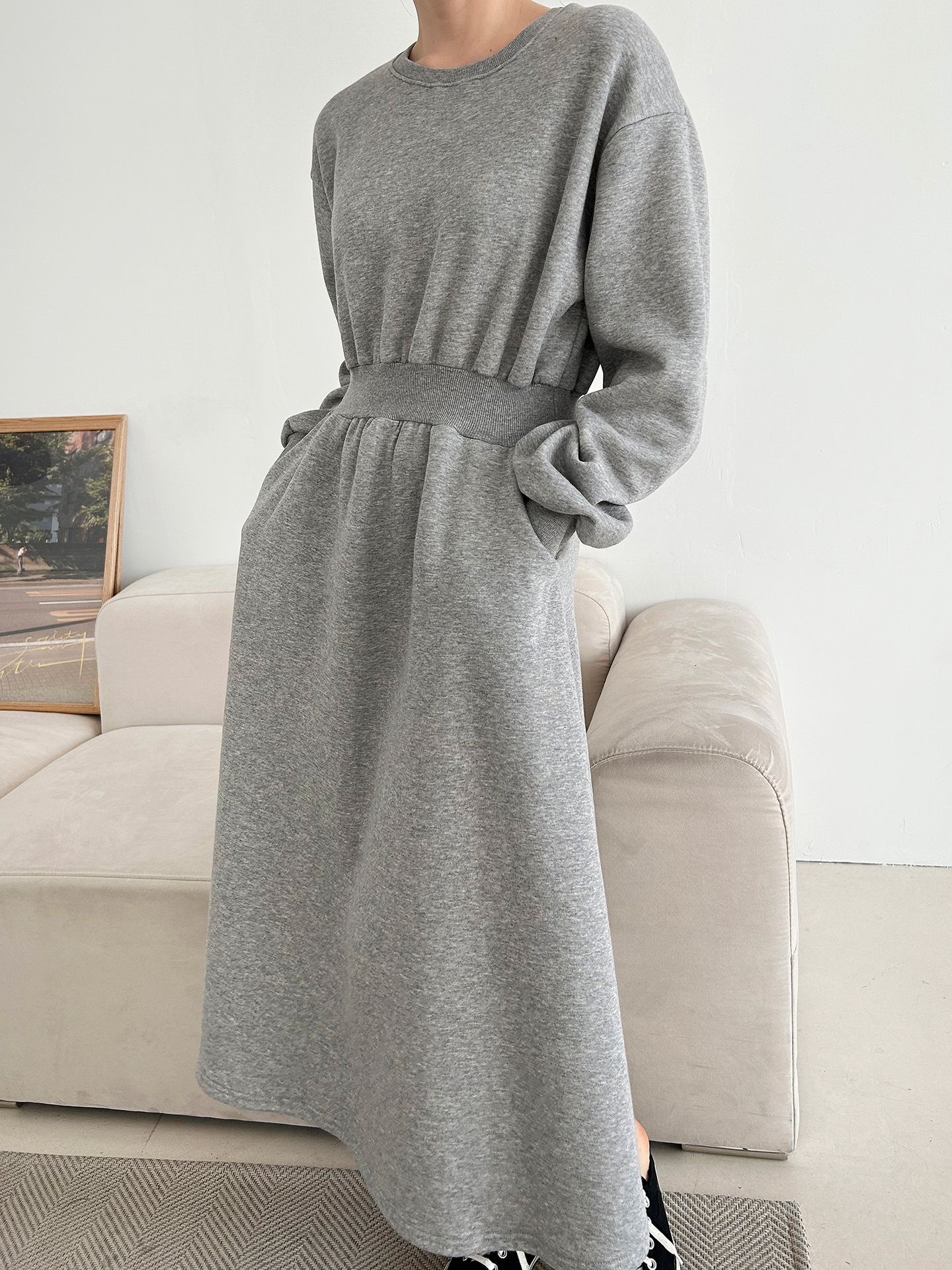 裏起毛フレアスウェットワンピース | 詳細画像12