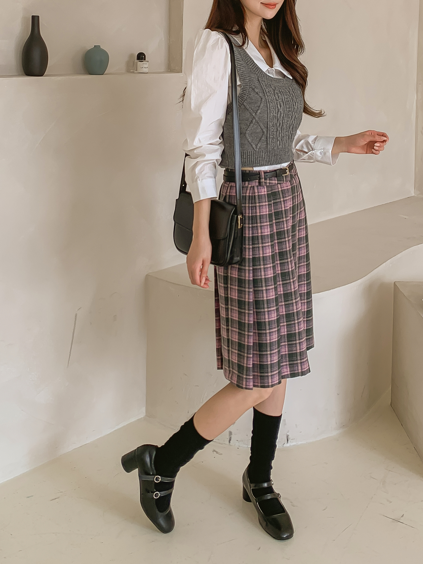 ベルト付チェックプリーツミディスカート | 詳細画像11