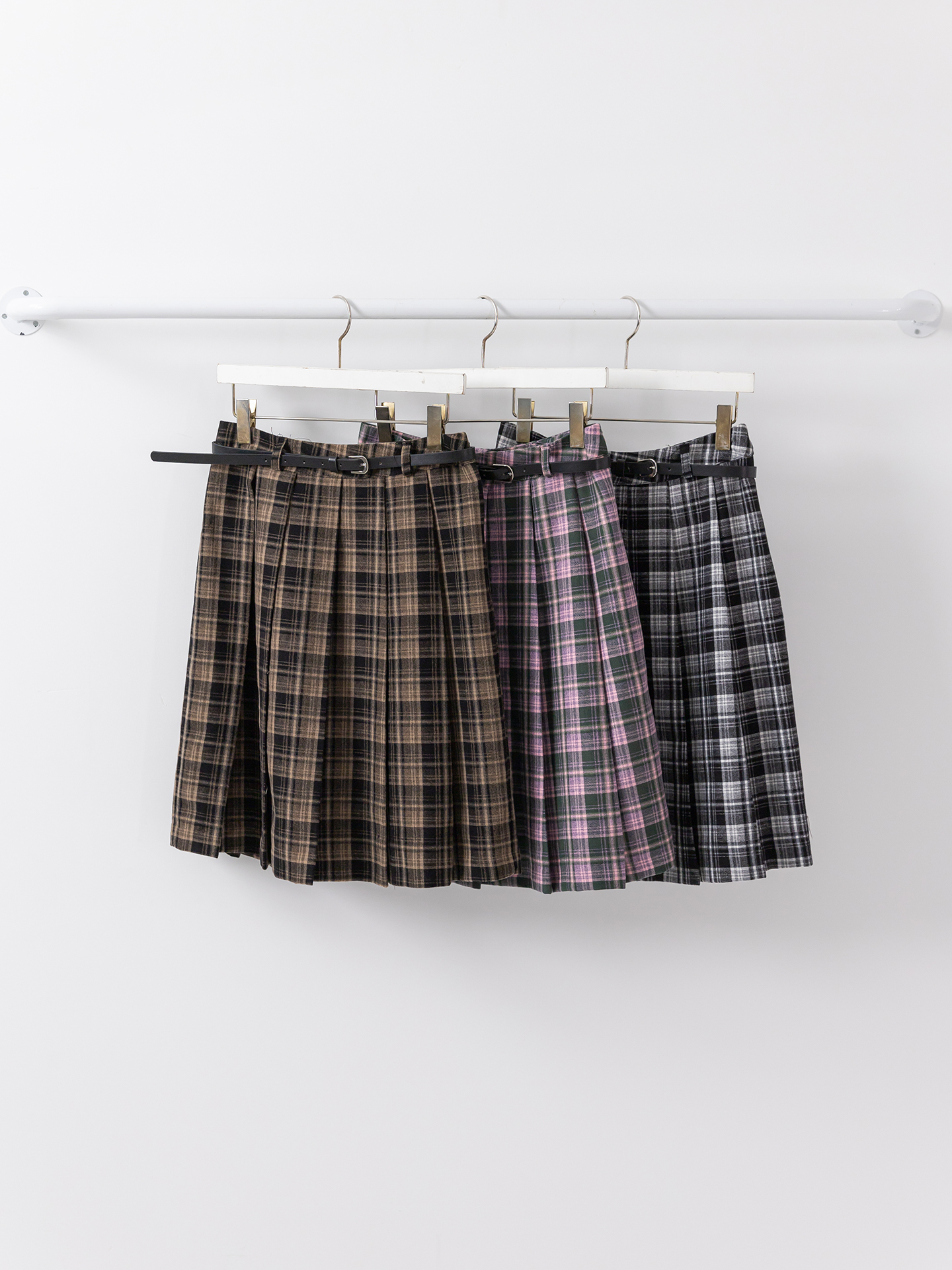 ベルト付チェックプリーツミディスカート | 詳細画像14