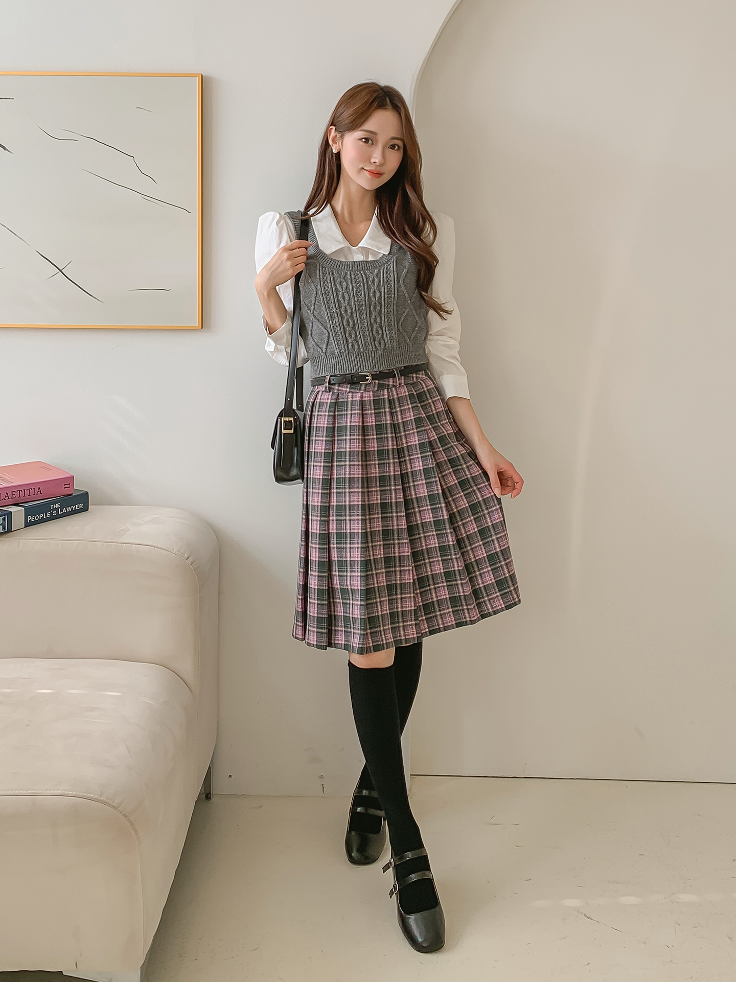 ベルト付チェックプリーツミディスカート | 詳細画像16