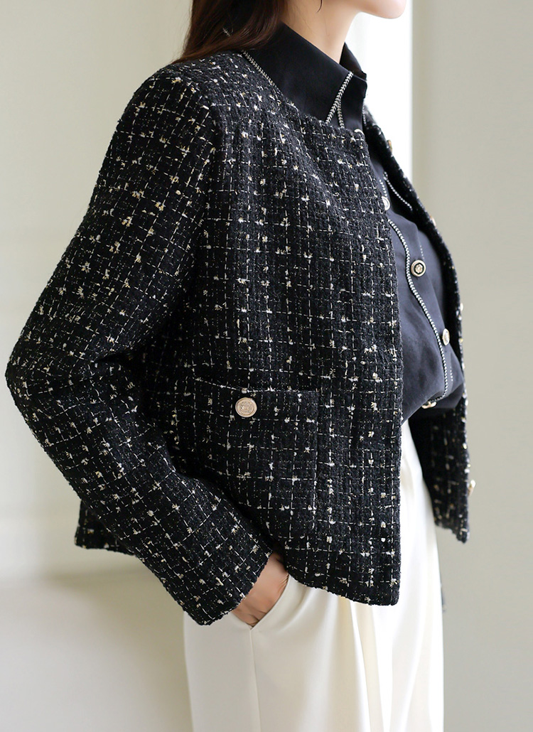 ラウンドネックツイードジャケット | レディースファッション通販 - DHOLIC