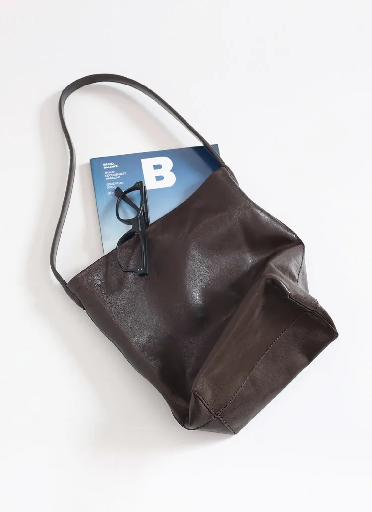 ストライプ巾着付カウレザートートバッグ(SMALL) | whosbag | 詳細画像1