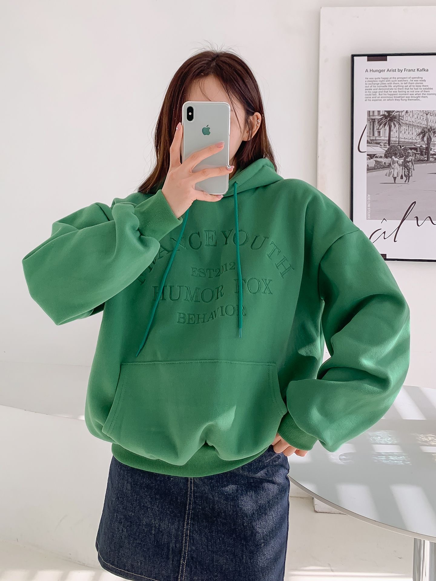 両起毛YOUTH刺繍マフポケパーカー | レディースファッション通販 - DHOLIC