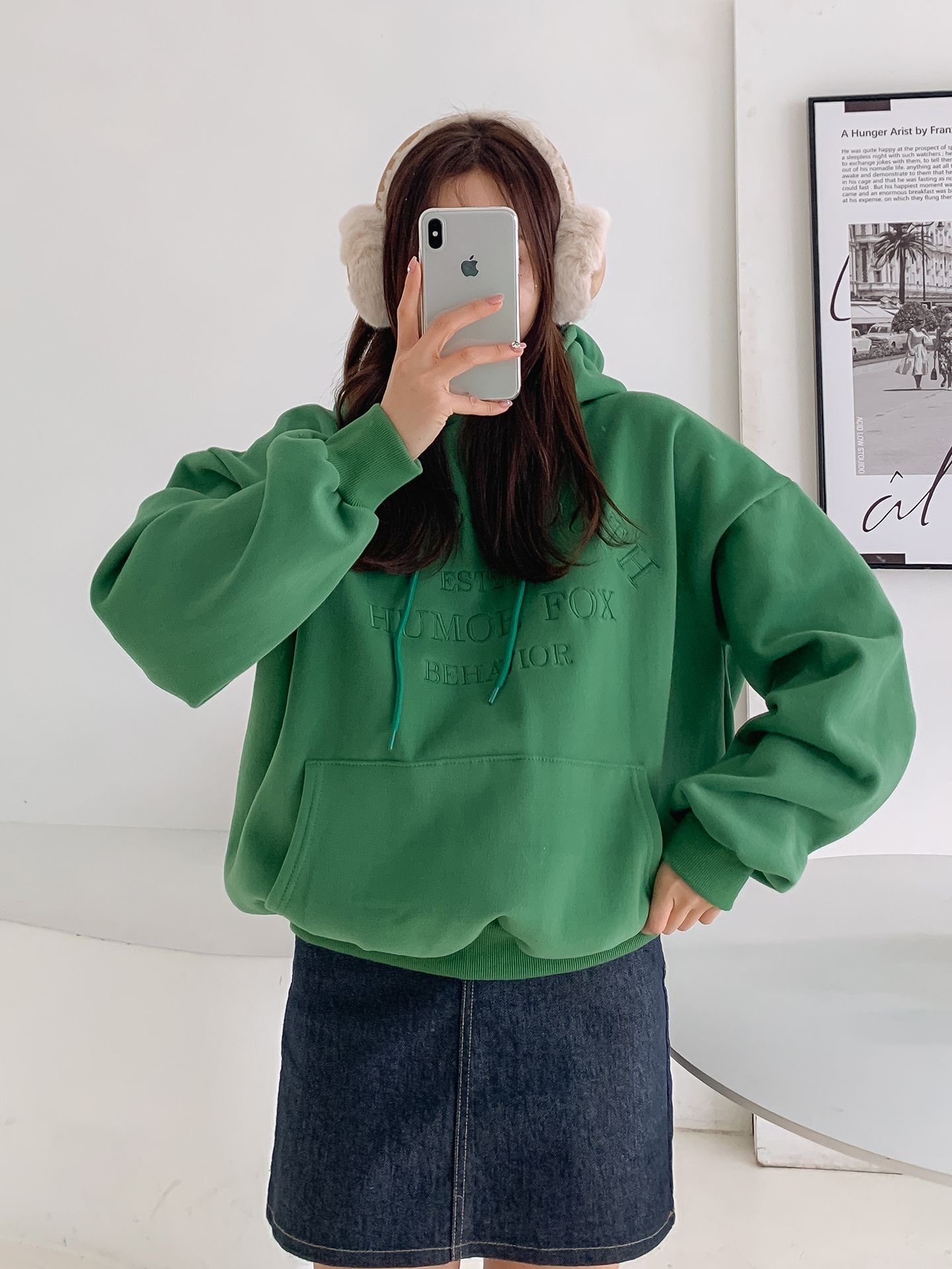 両起毛YOUTH刺繍マフポケパーカー | レディースファッション通販 - DHOLIC