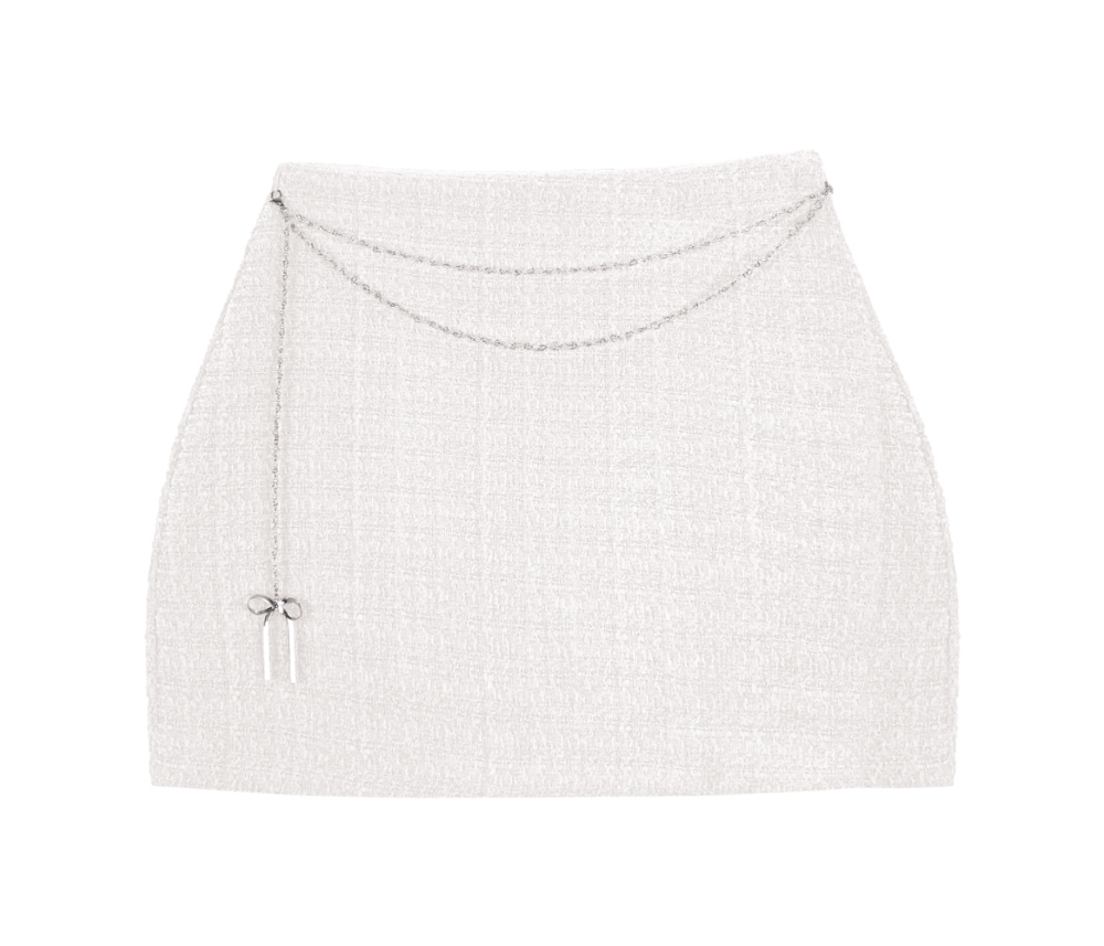 チャーム付パンツ裏地ウール混ツイードスカート | 詳細画像14