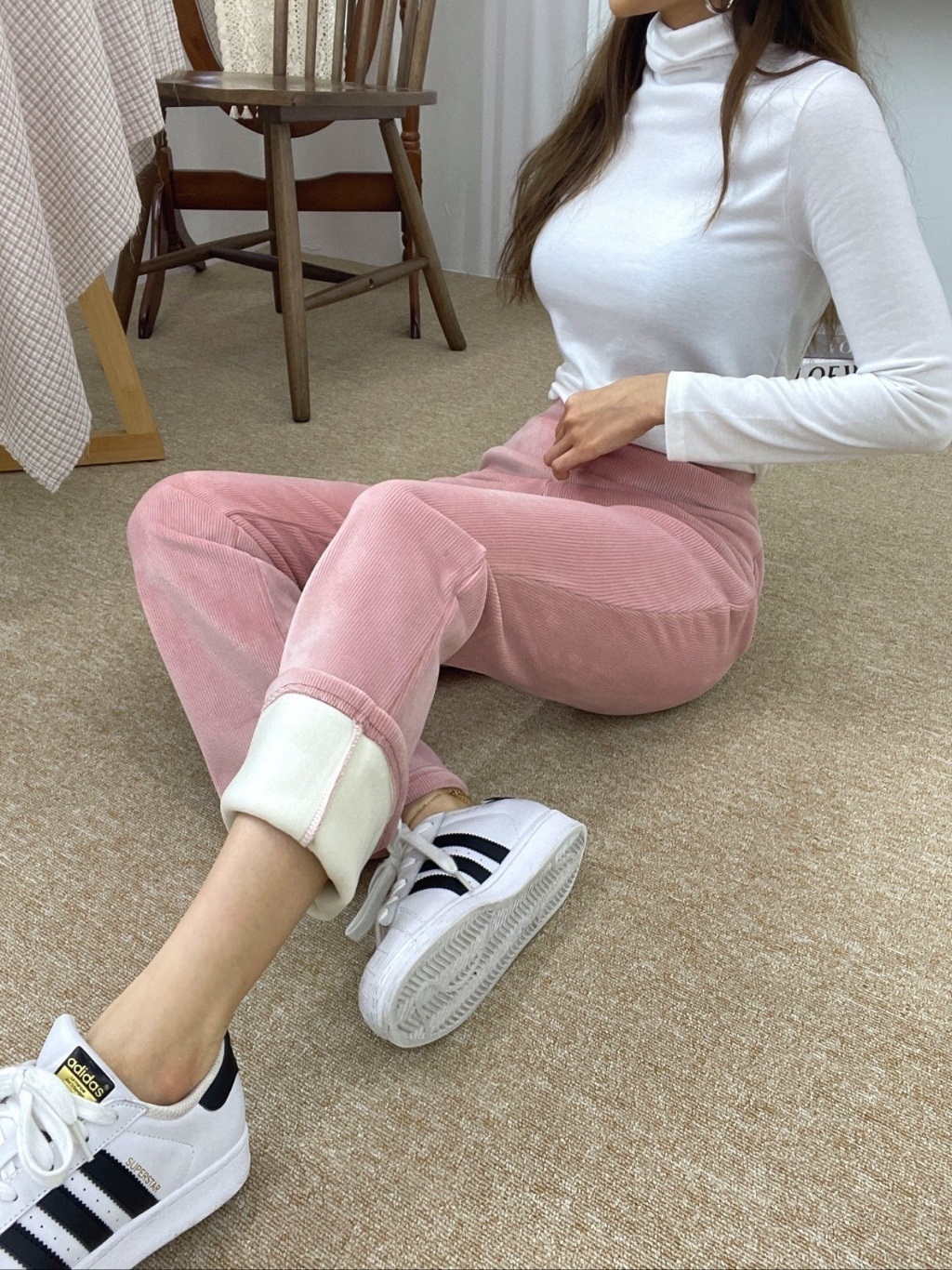 エコファー裏地ベロアリブフレアパンツ | 詳細画像2