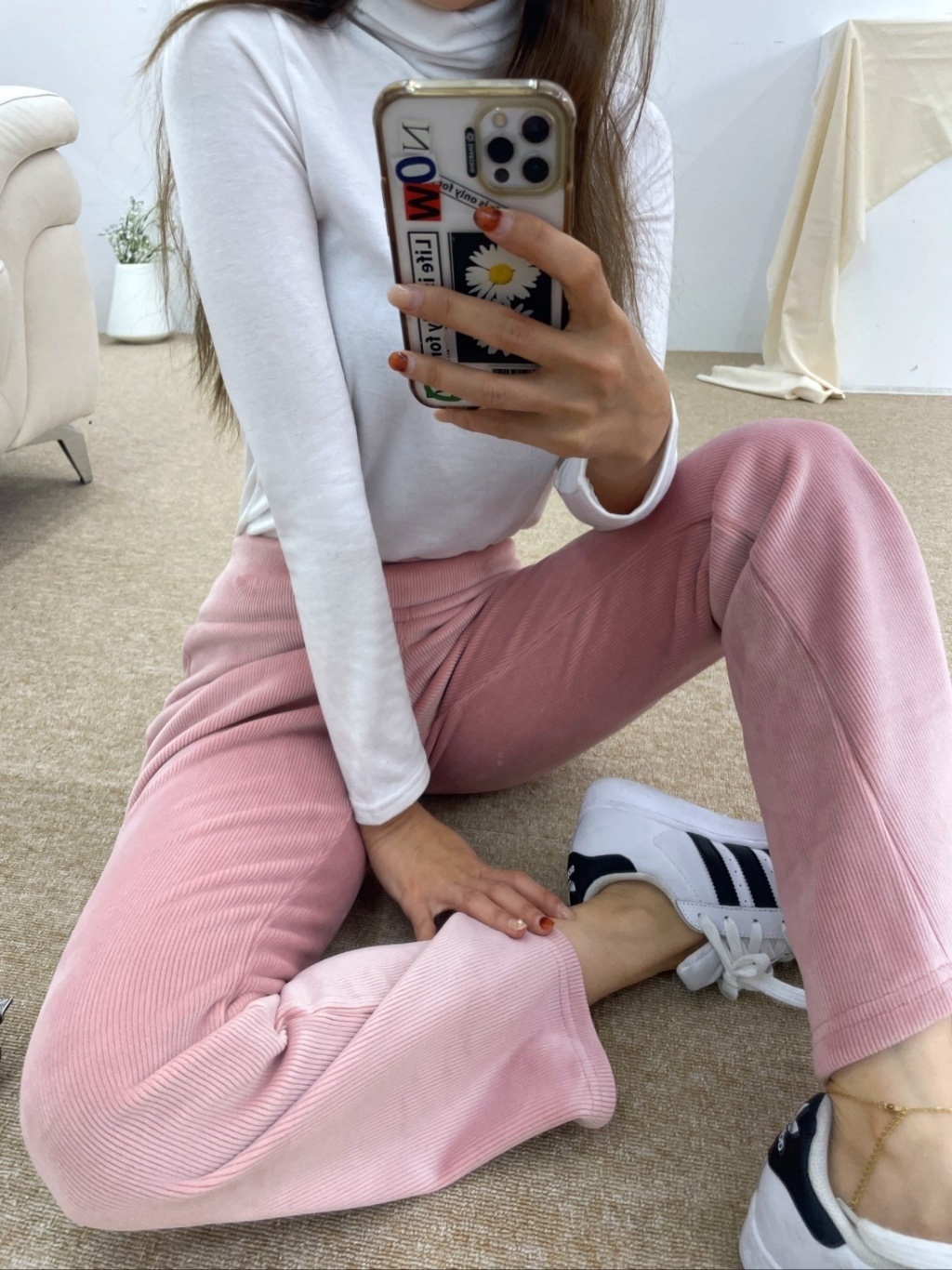 エコファー裏地ベロアリブフレアパンツ | 詳細画像3