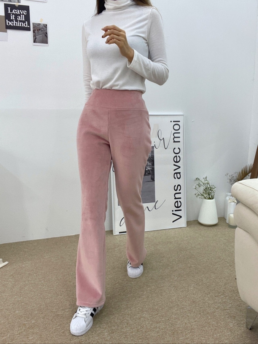 エコファー裏地ベロアリブフレアパンツ | 詳細画像5