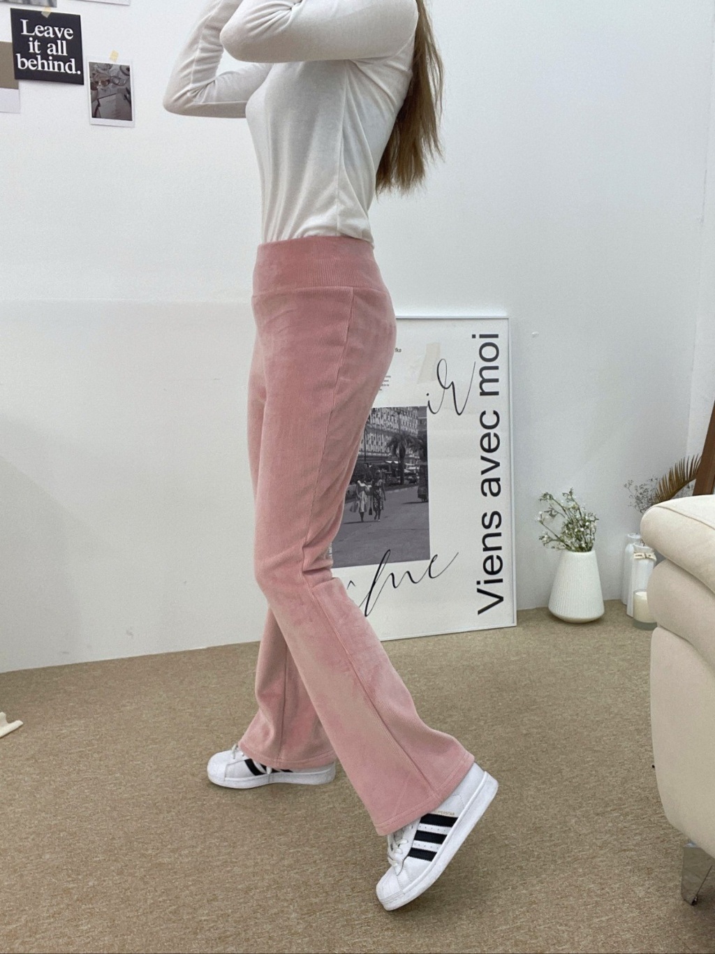 エコファー裏地ベロアリブフレアパンツ | 詳細画像6