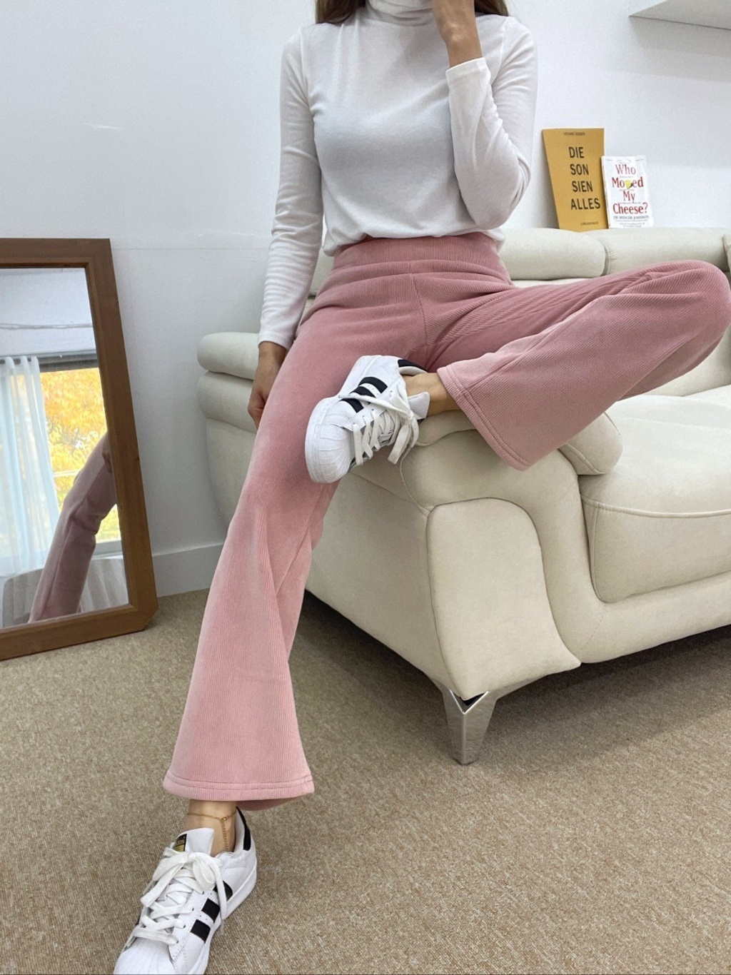 エコファー裏地ベロアリブフレアパンツ | 詳細画像9