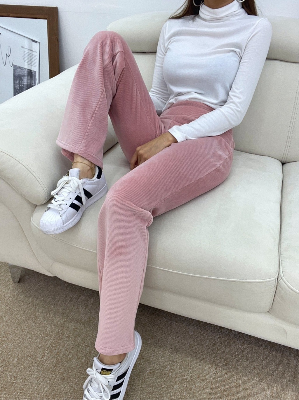 エコファー裏地ベロアリブフレアパンツ | 詳細画像10