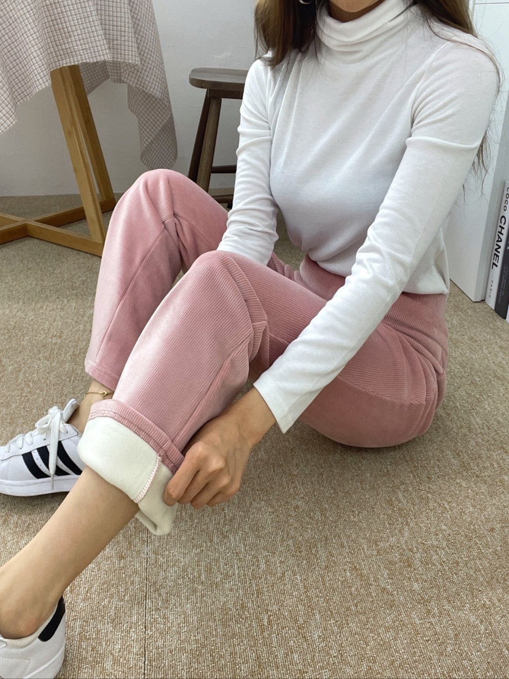 エコファー裏地ベロアリブフレアパンツ | 詳細画像13