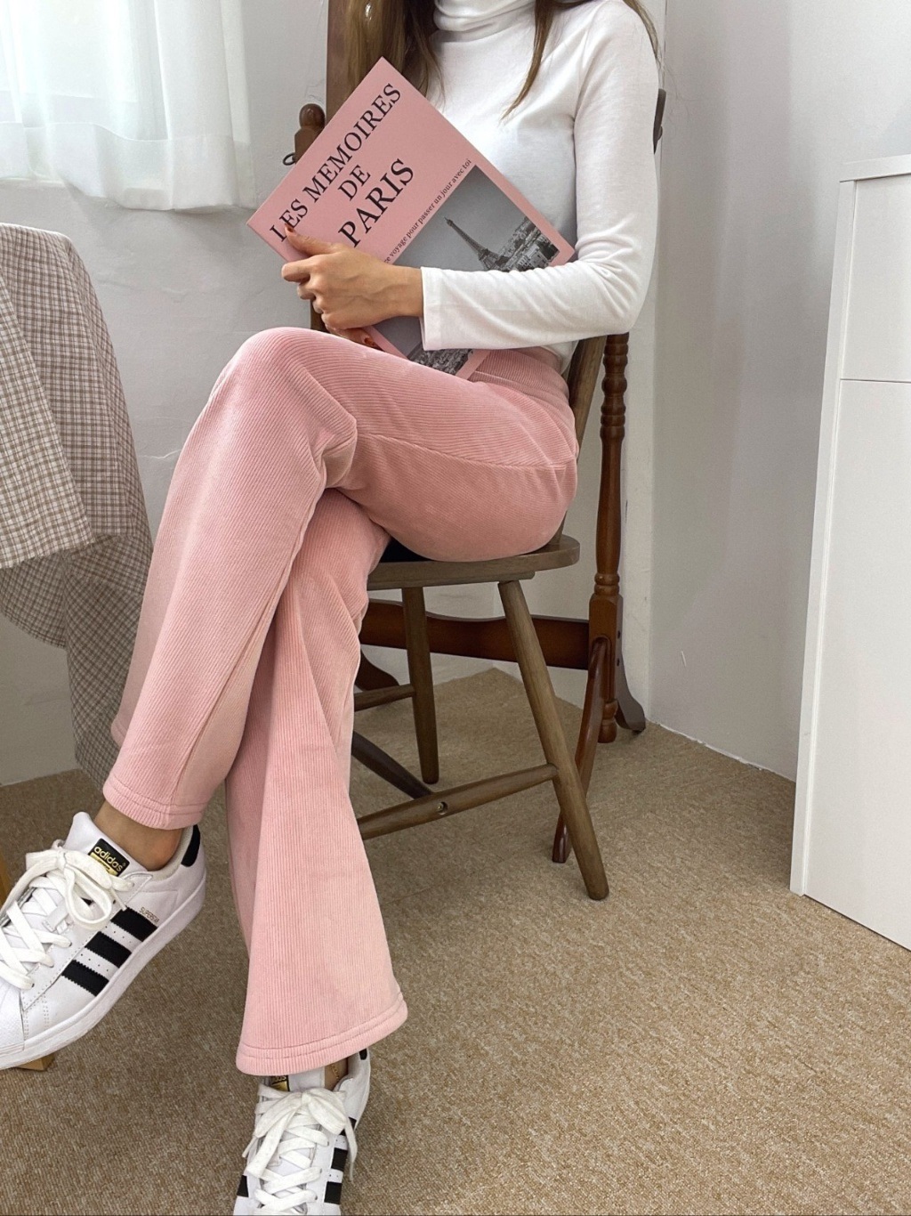 エコファー裏地ベロアリブフレアパンツ | 詳細画像14