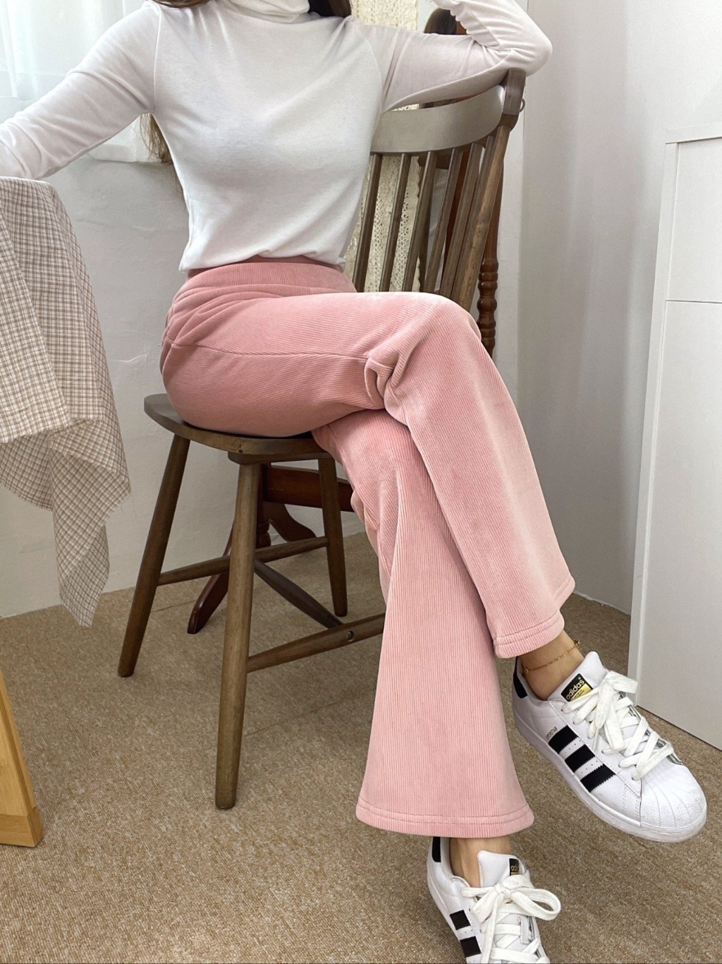 エコファー裏地ベロアリブフレアパンツ | 詳細画像15