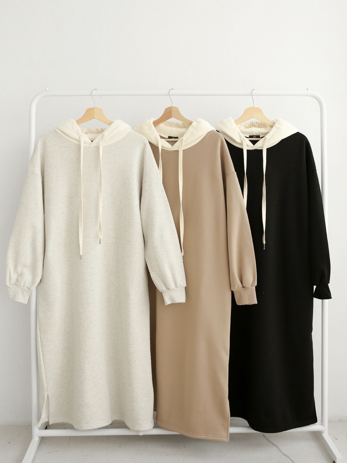 裏起毛配色フードスウェットワンピース | 詳細画像2