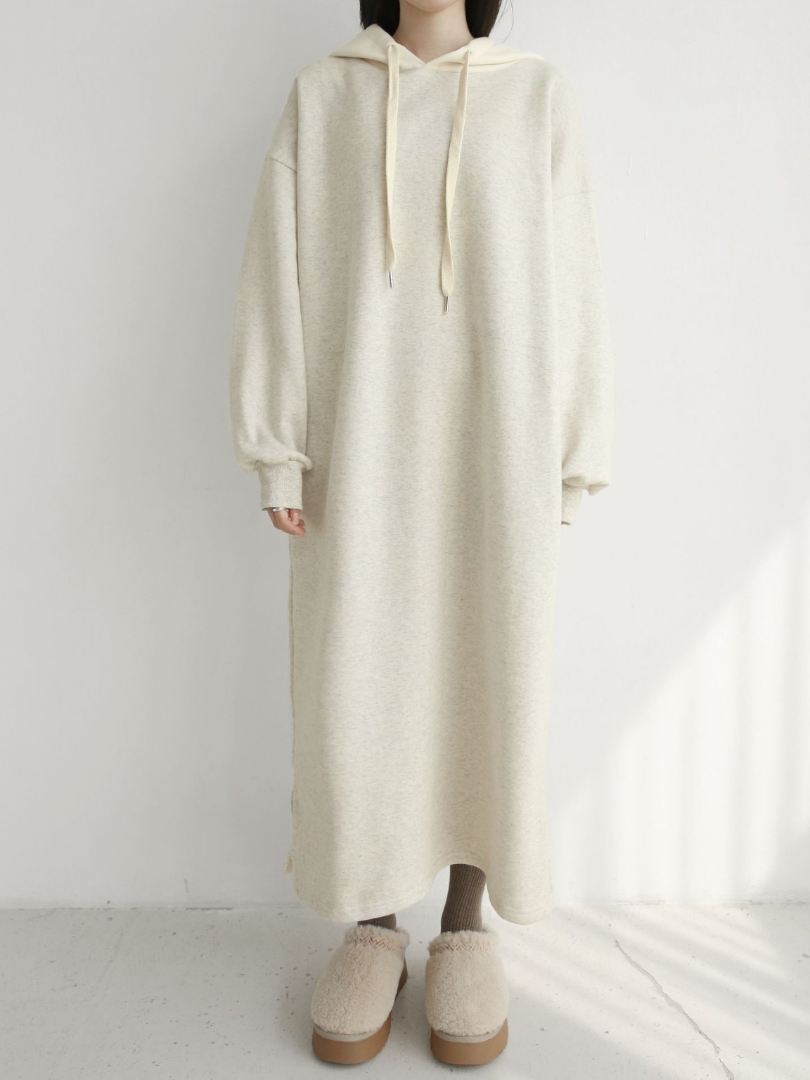 裏起毛配色フードスウェットワンピース | 詳細画像12