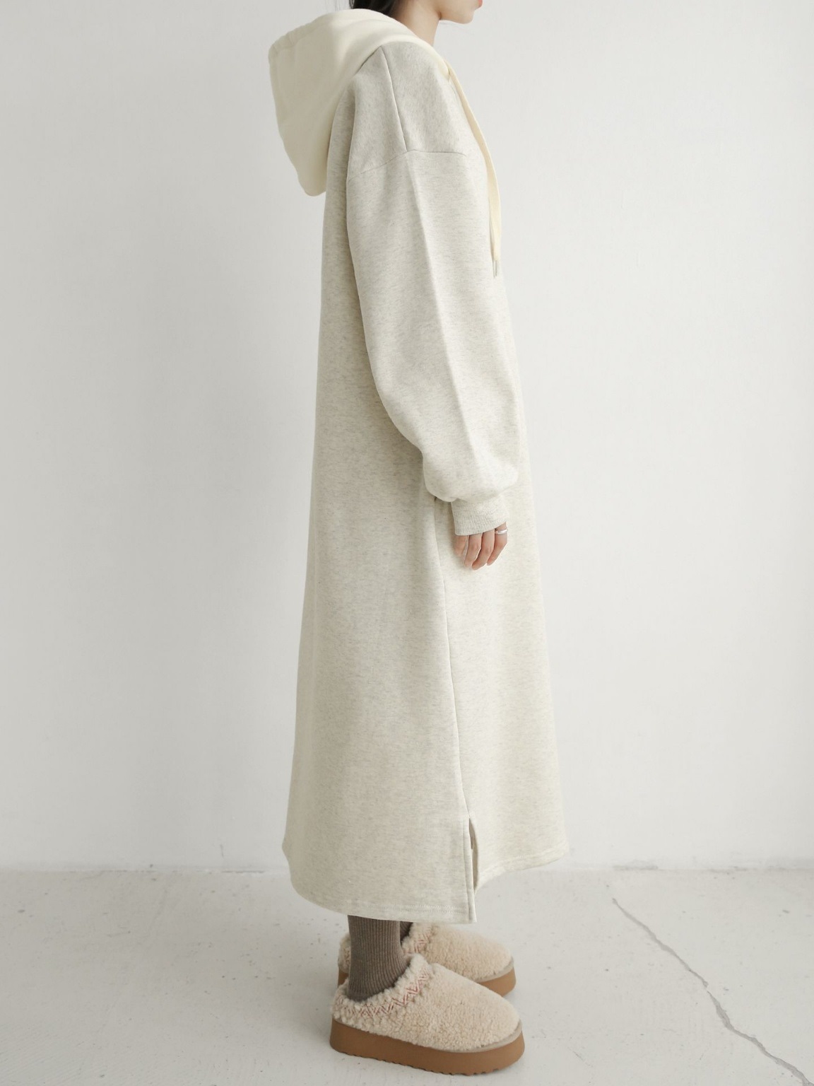 裏起毛配色フードスウェットワンピース | 詳細画像13
