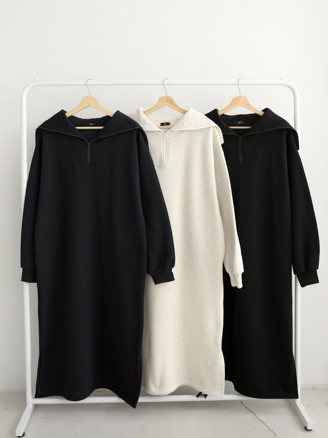 裏起毛ハーフジップセーラースウェットワンピース | 詳細画像2