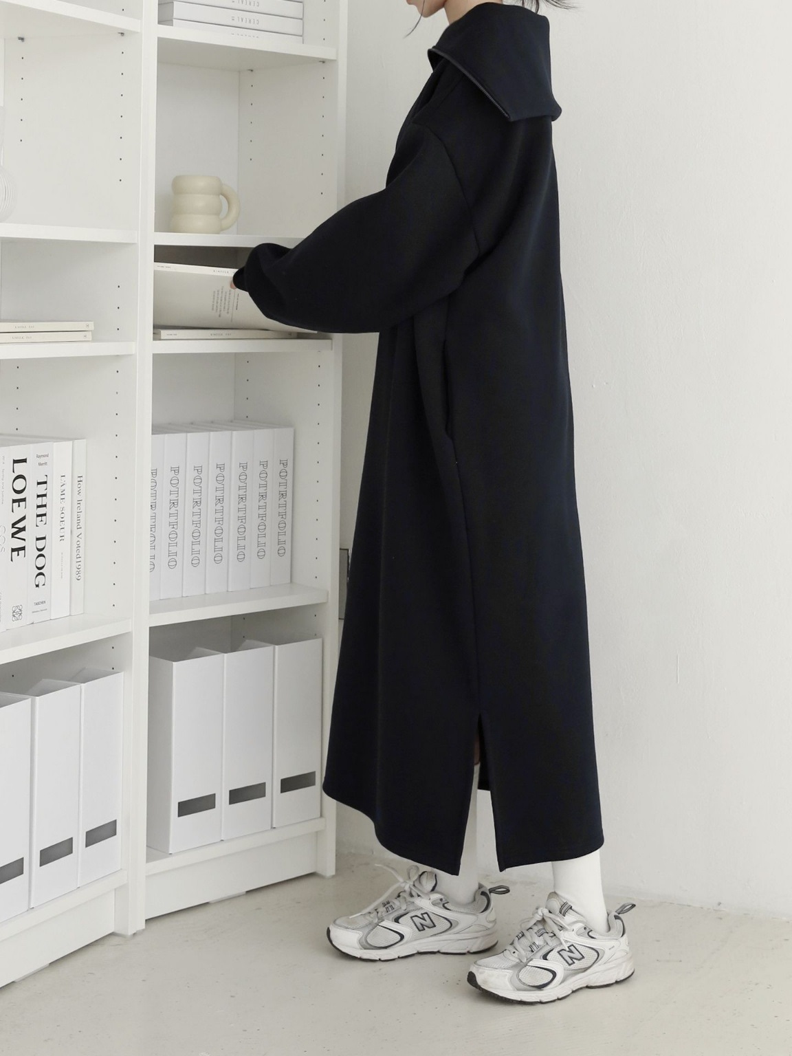 裏起毛ハーフジップセーラースウェットワンピース | 詳細画像7