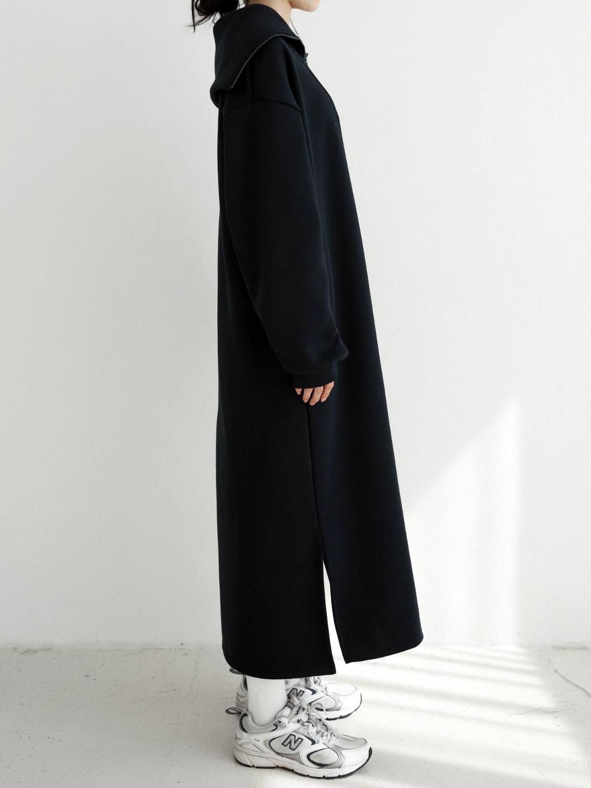 裏起毛ハーフジップセーラースウェットワンピース | 詳細画像14