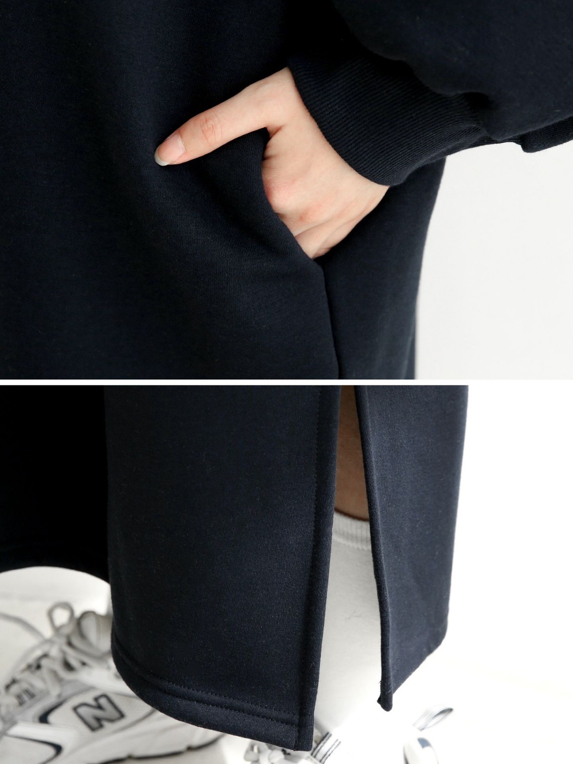 裏起毛ハーフジップセーラースウェットワンピース | 詳細画像19