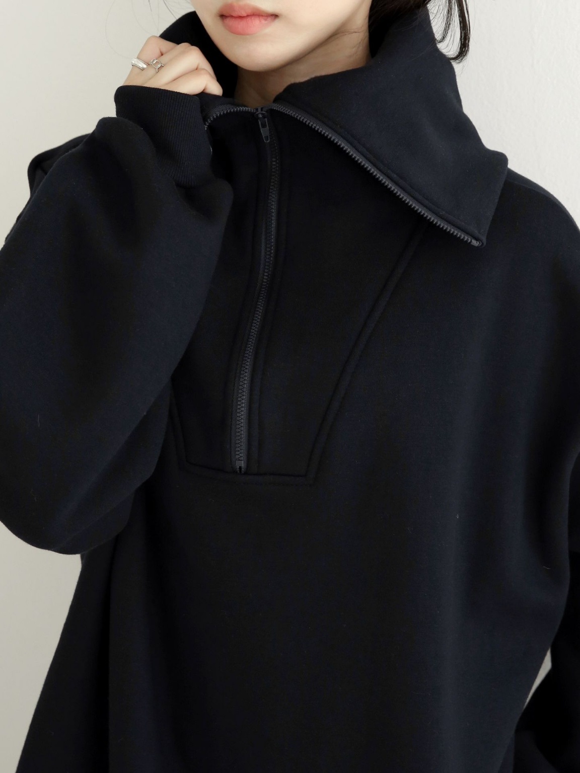 裏起毛ハーフジップセーラースウェットワンピース | 詳細画像20