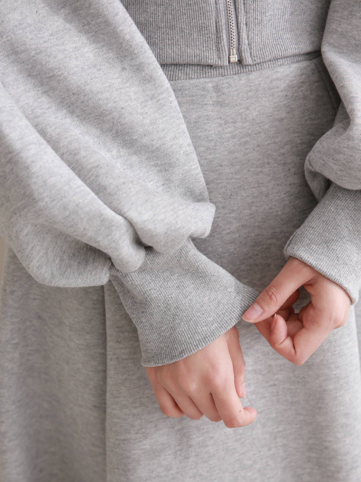 裏起毛パワショルジップパーカー&フレアスカートSET | 詳細画像15