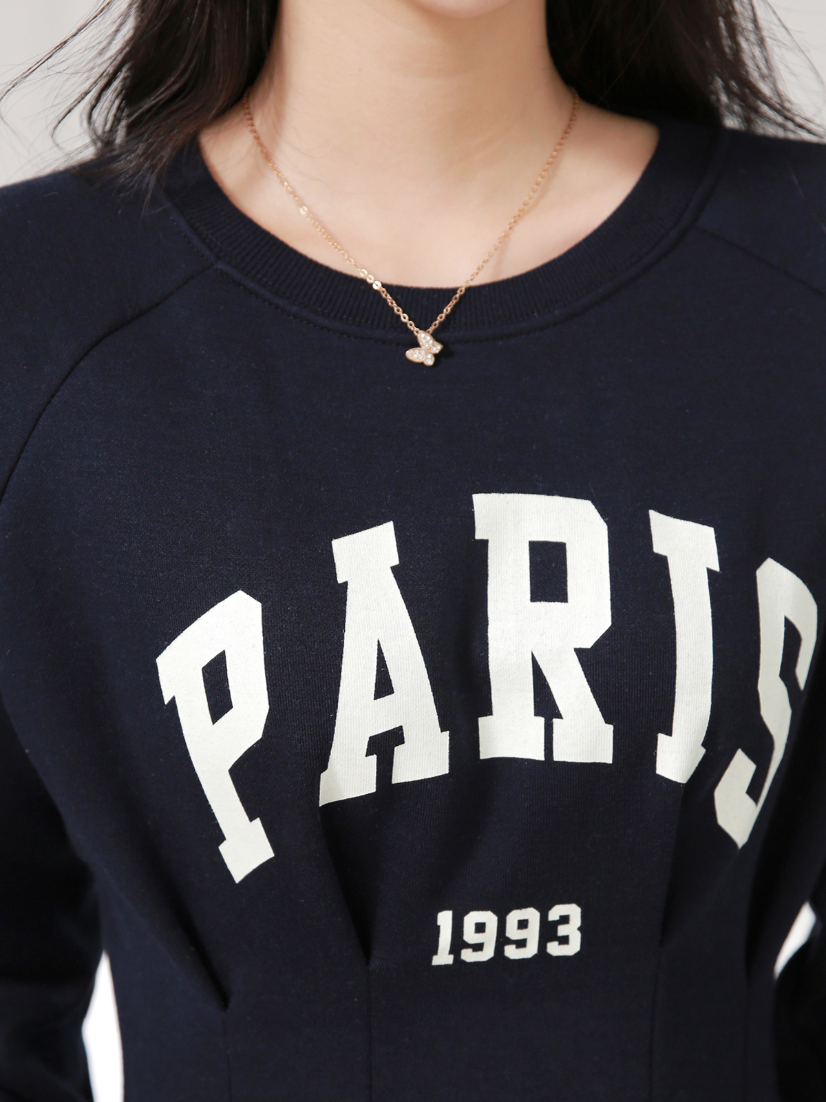 裏起毛PARISラグランタックスウェットワンピース | 詳細画像12