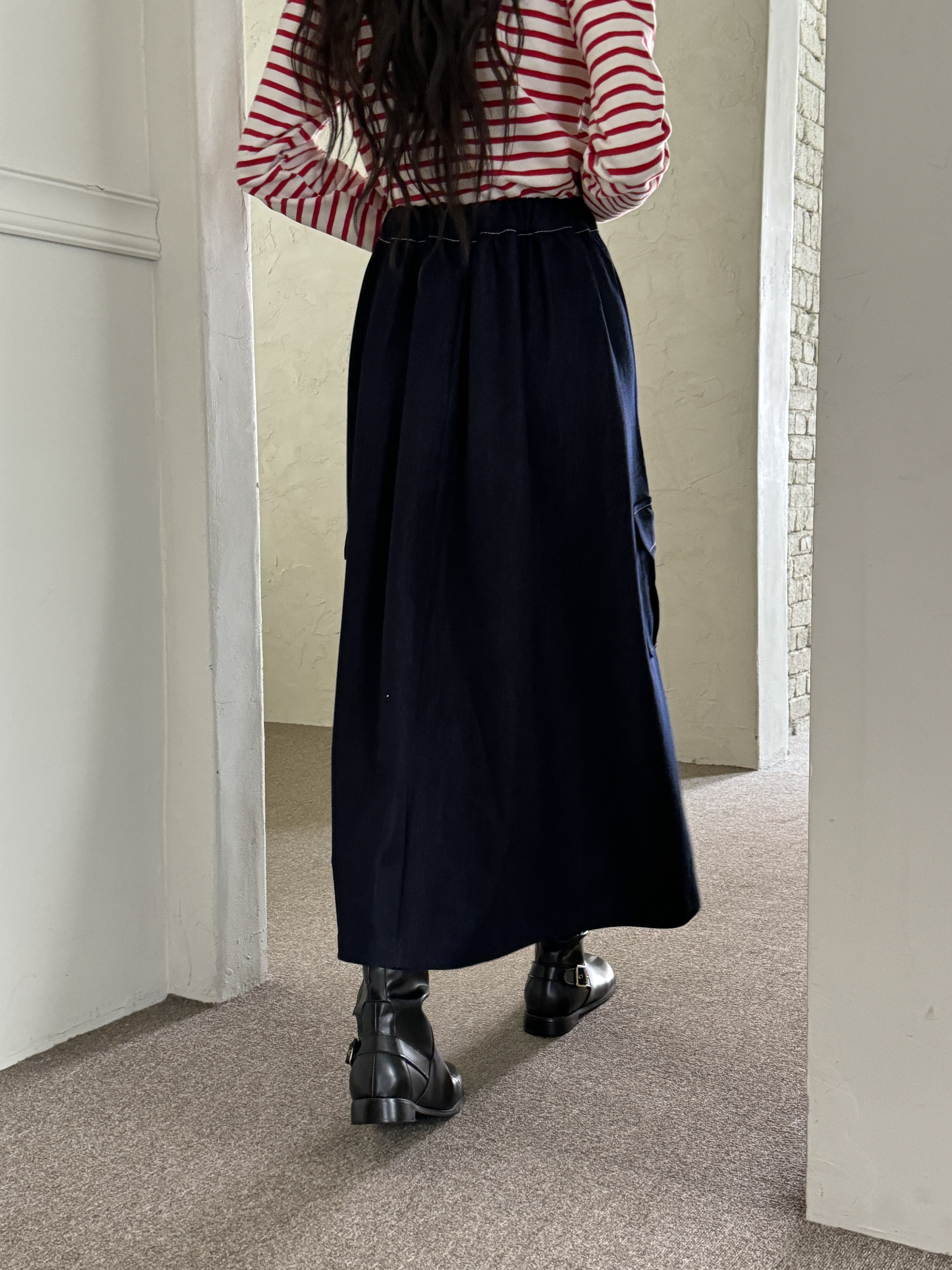 カーゴフレアロングデニムスカート | 詳細画像5