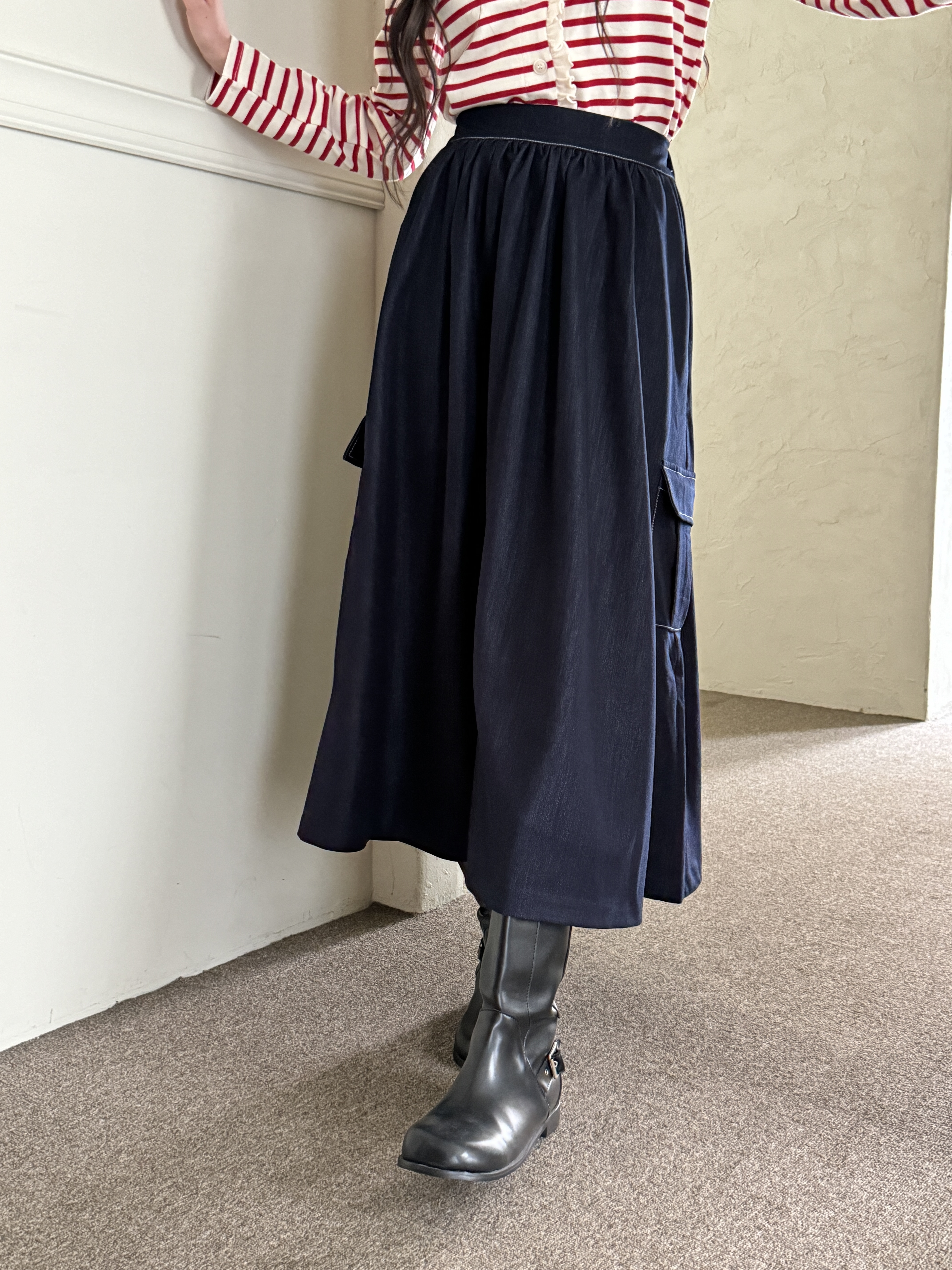 カーゴフレアロングデニムスカート | 詳細画像7