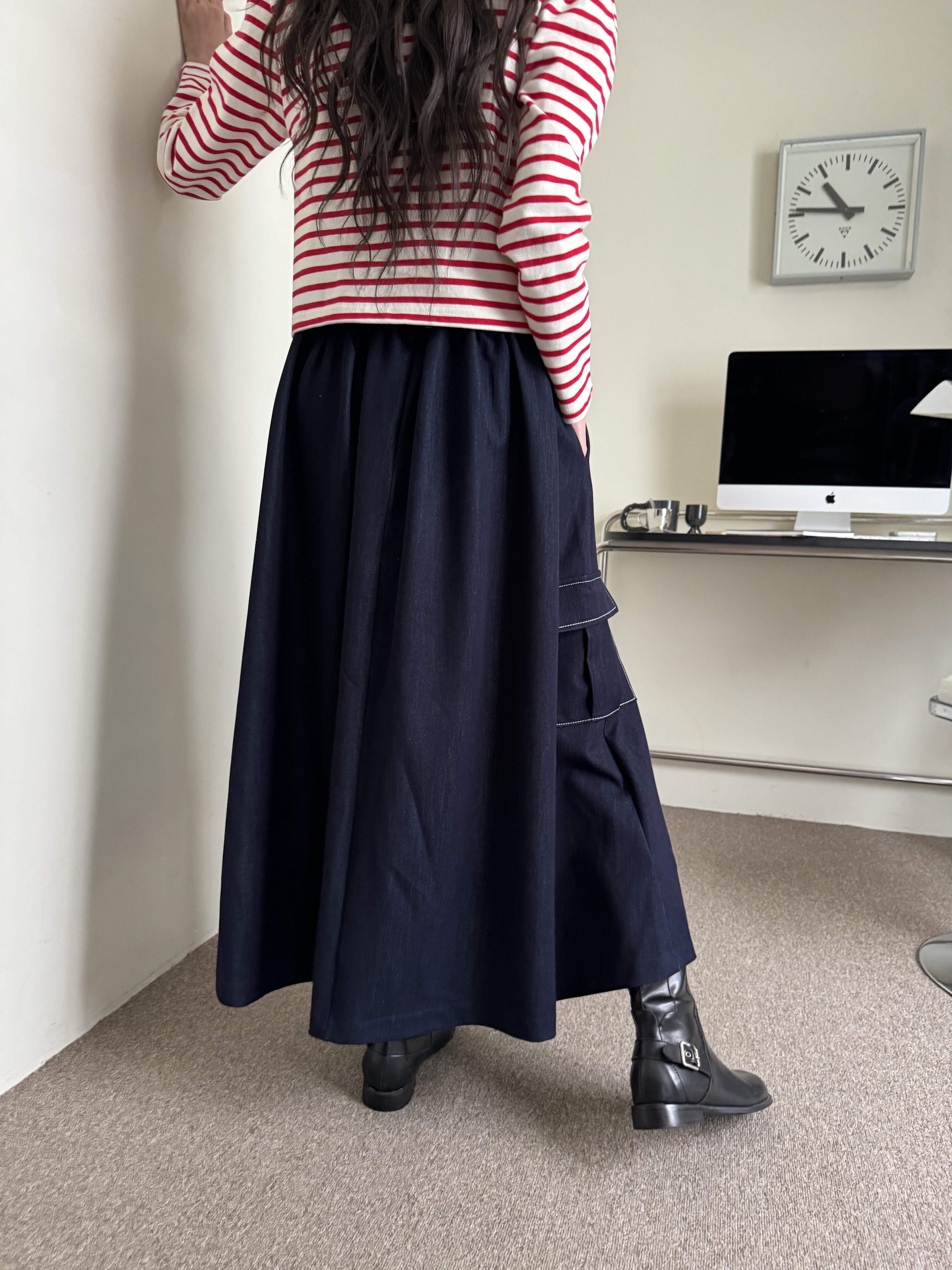 カーゴフレアロングデニムスカート | 詳細画像8