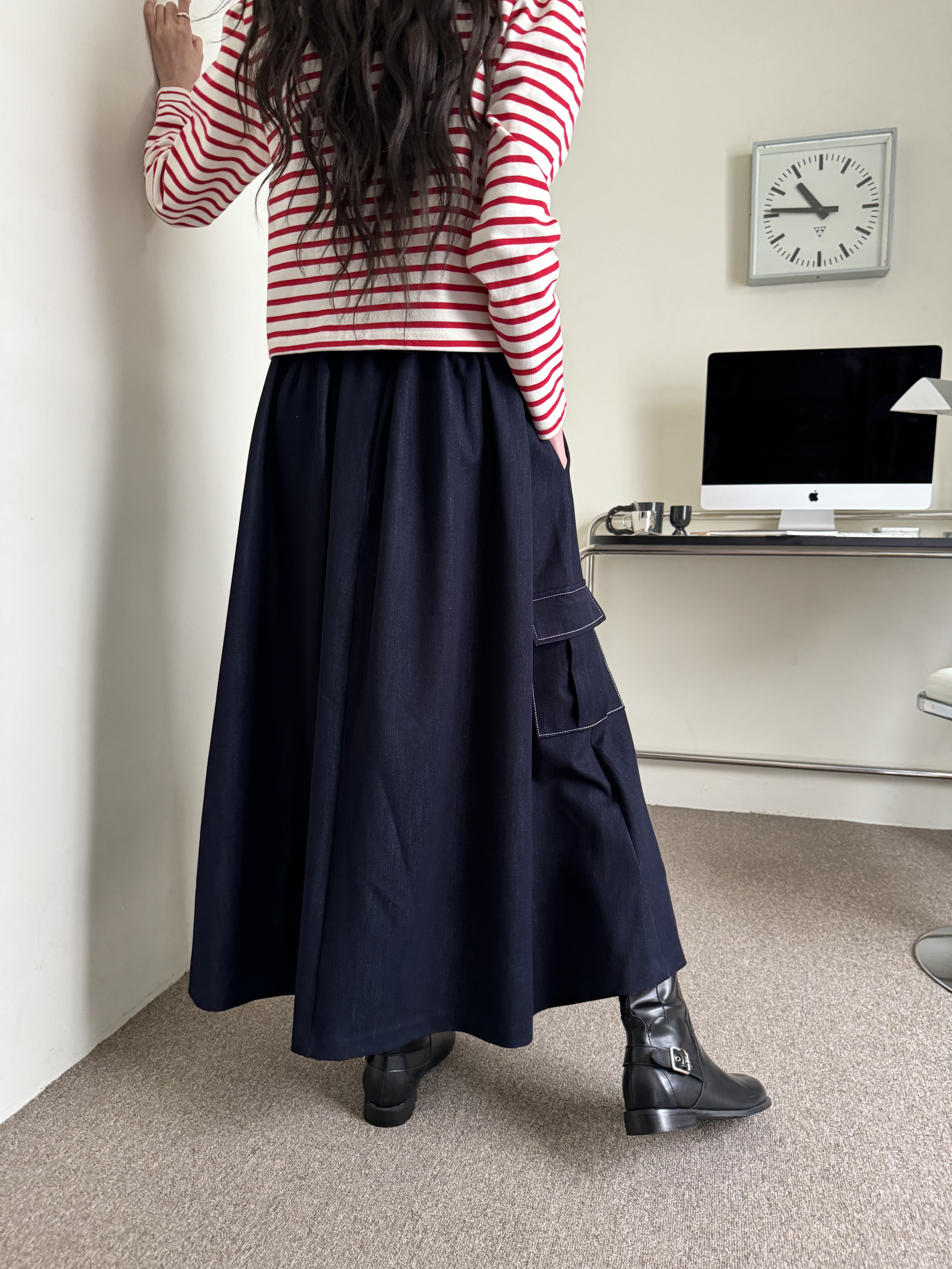 カーゴフレアロングデニムスカート | 詳細画像9