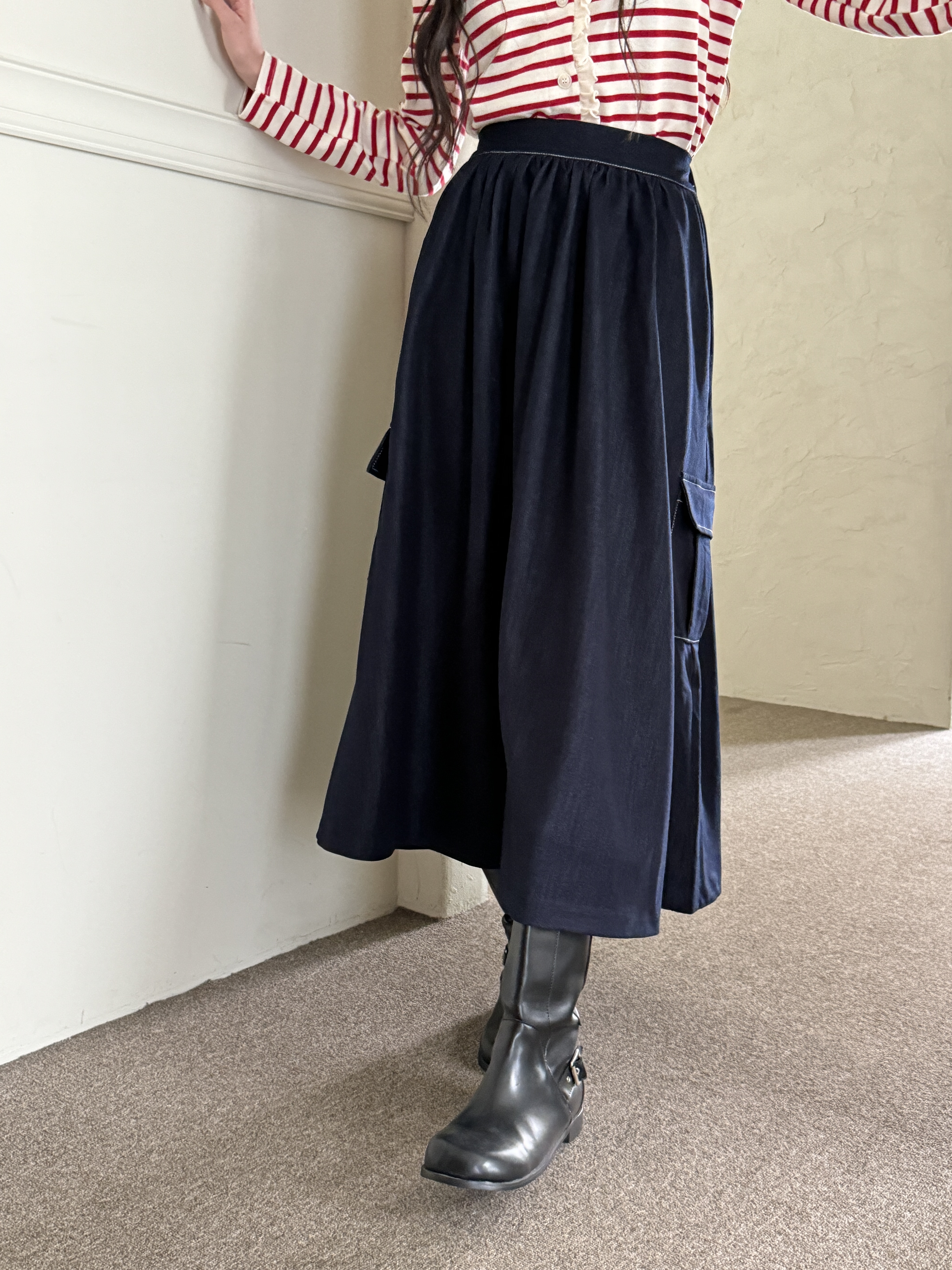 カーゴフレアロングデニムスカート | 詳細画像11