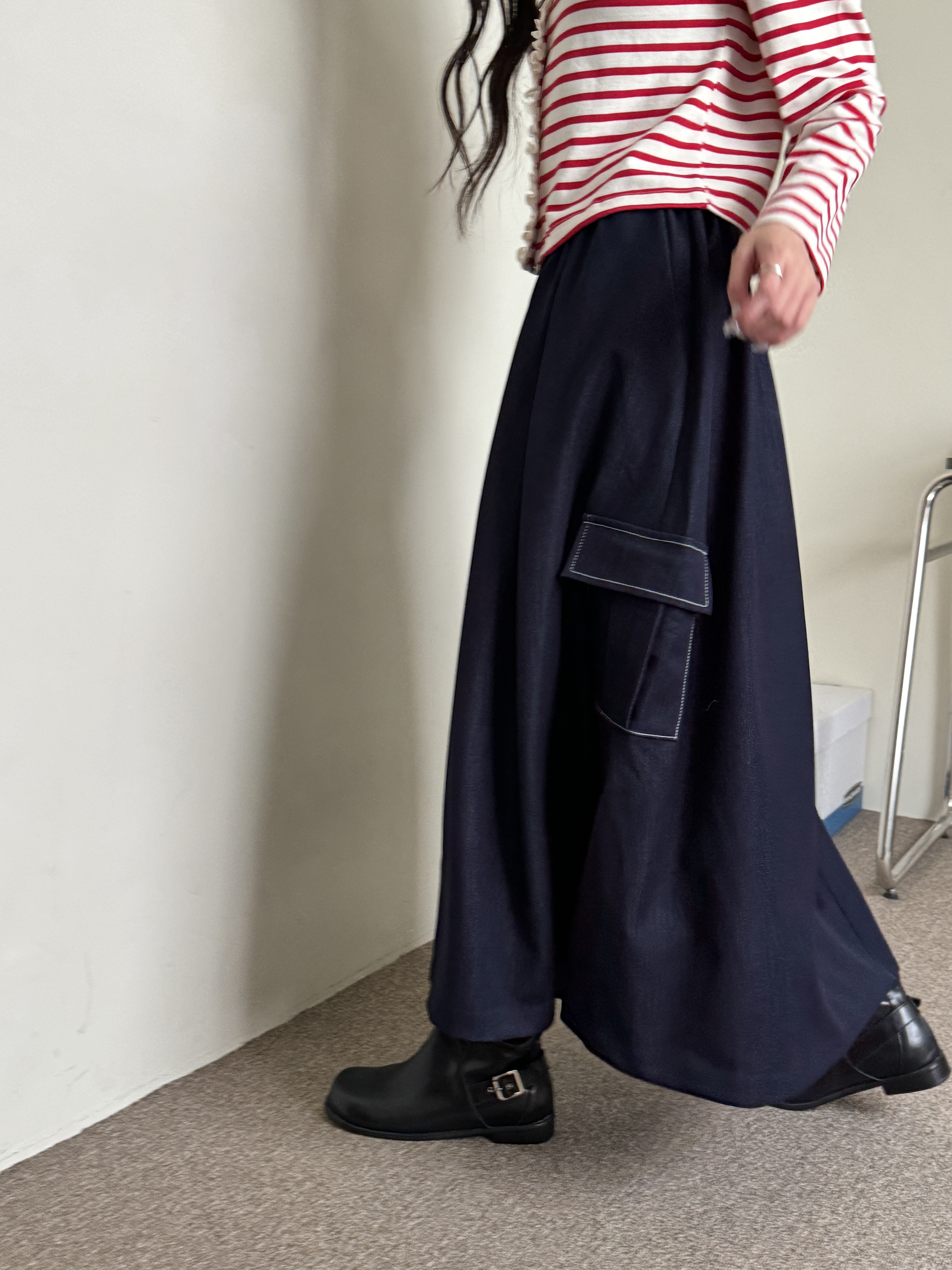 カーゴフレアロングデニムスカート | 詳細画像13