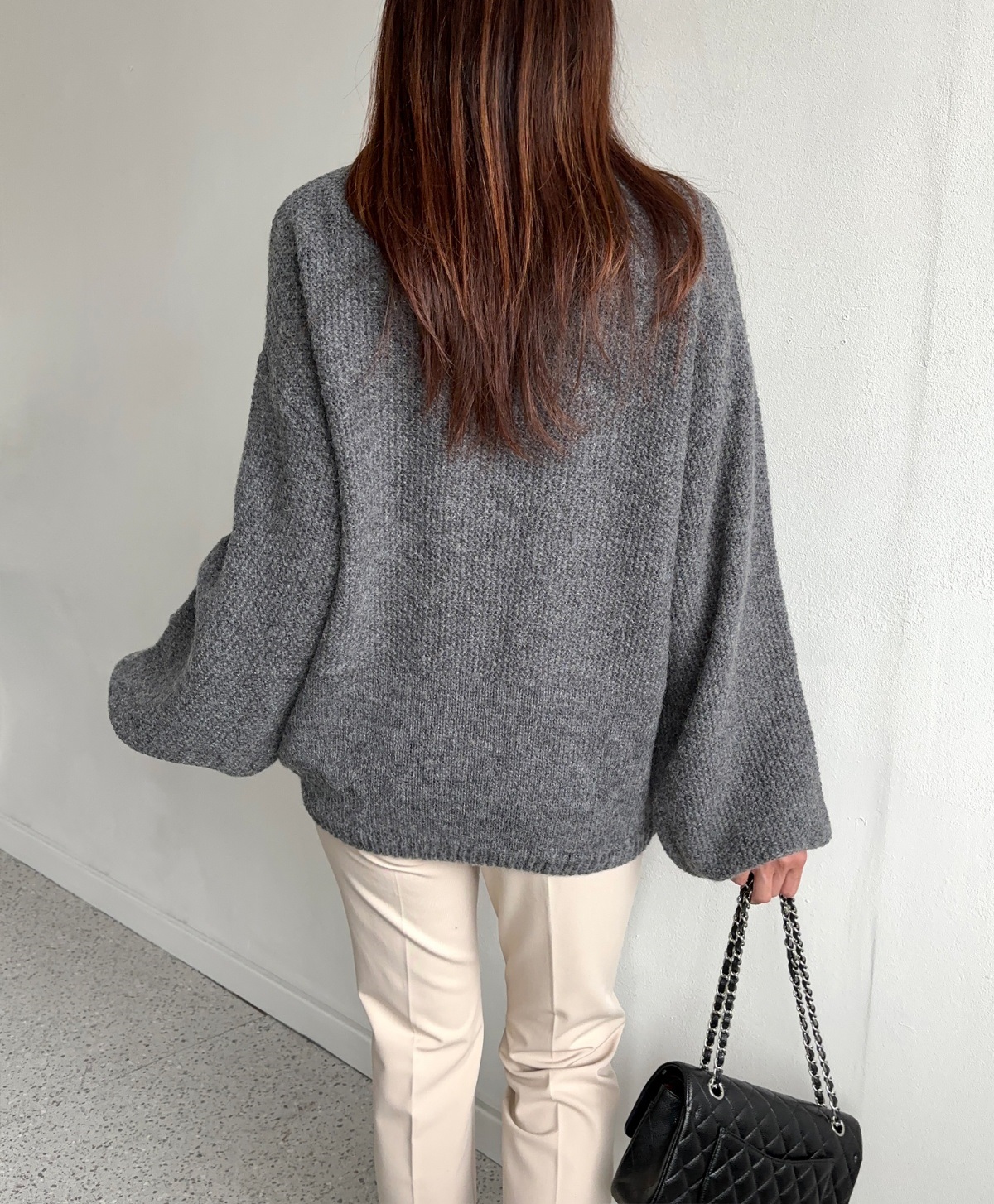 アルパカ混Vネックルーズニット | 詳細画像6