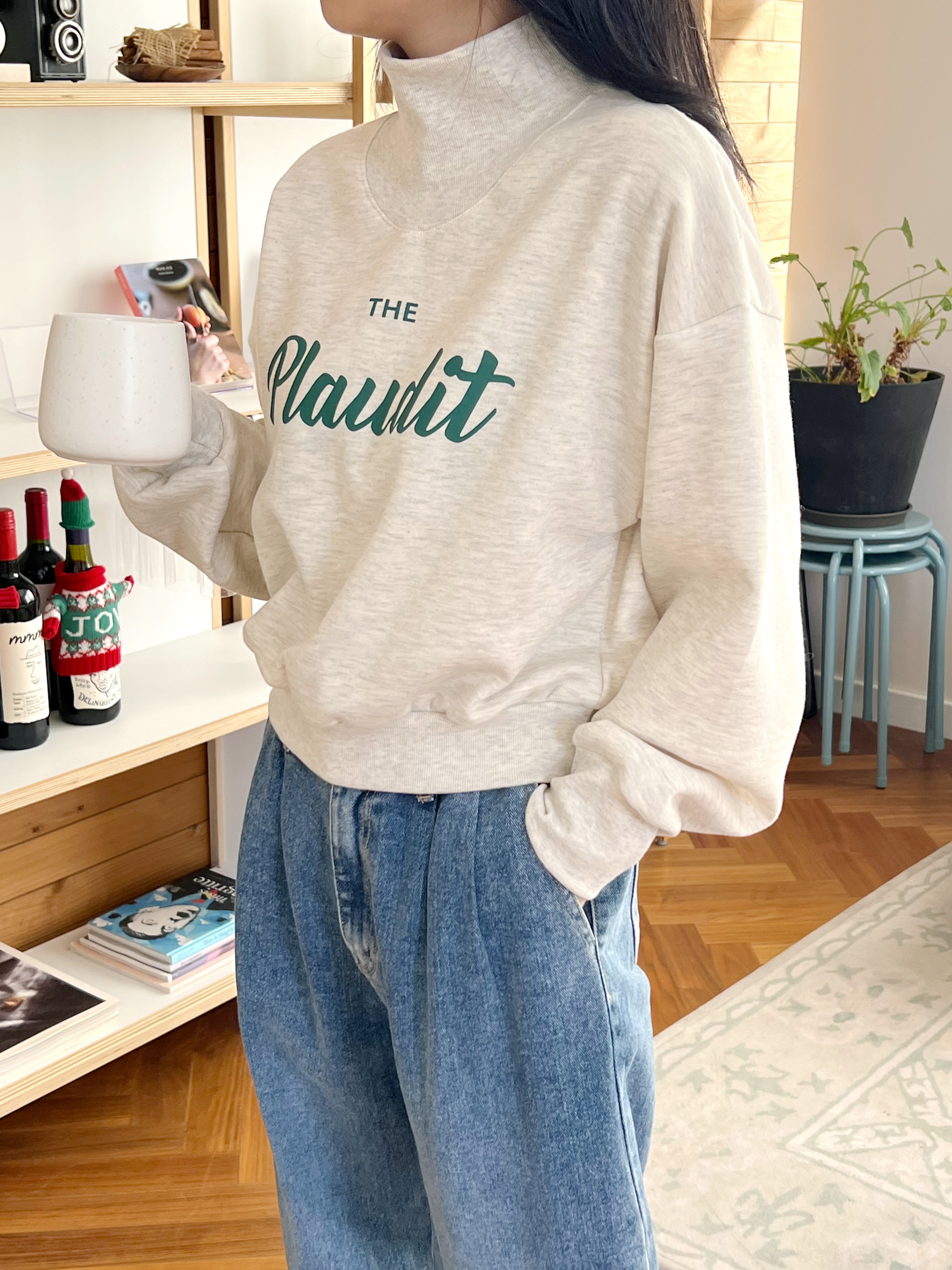 裏起毛Plauditハイネッククロップドスウェット | 詳細画像2