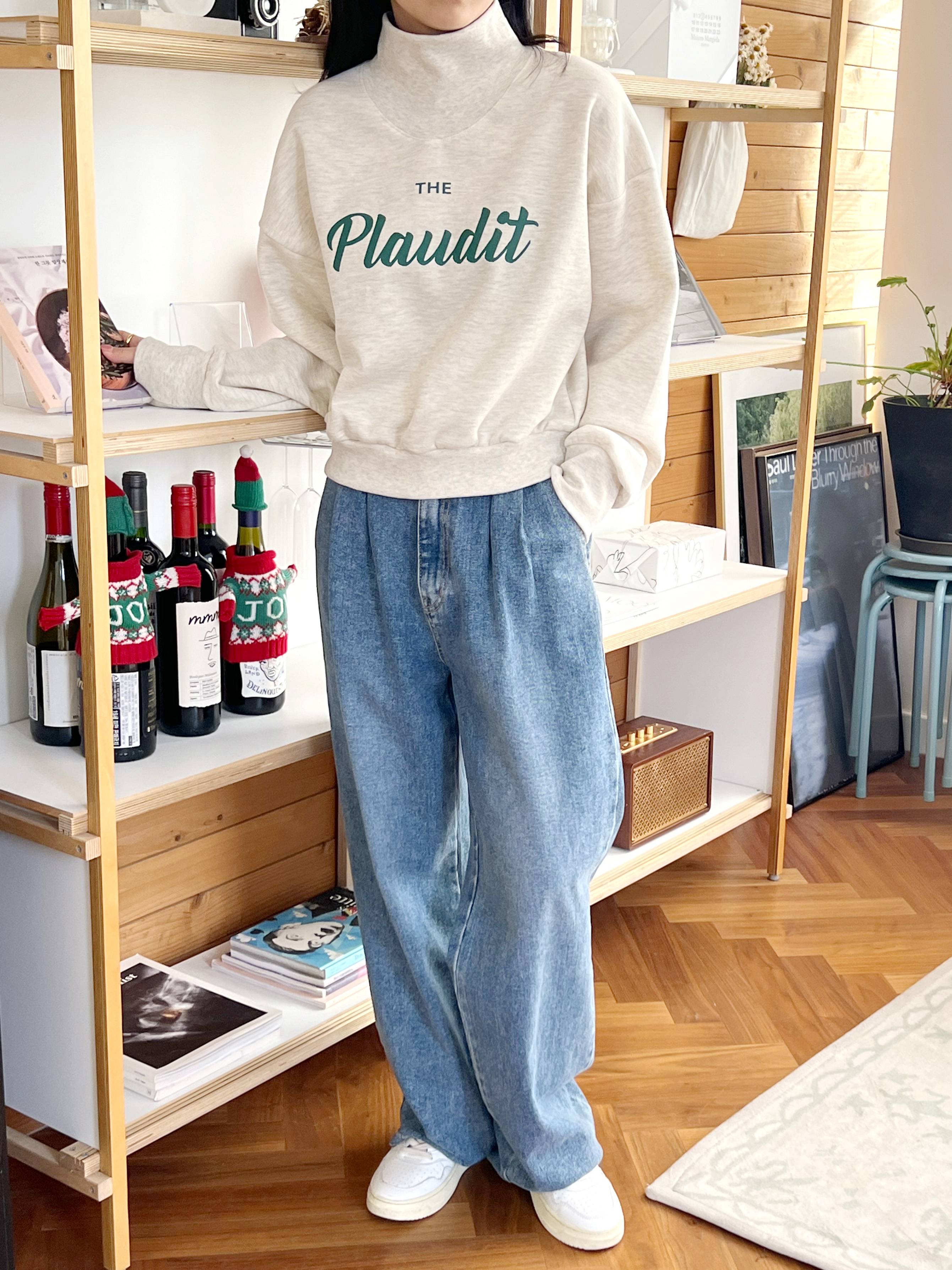 裏起毛Plauditハイネッククロップドスウェット | 詳細画像3