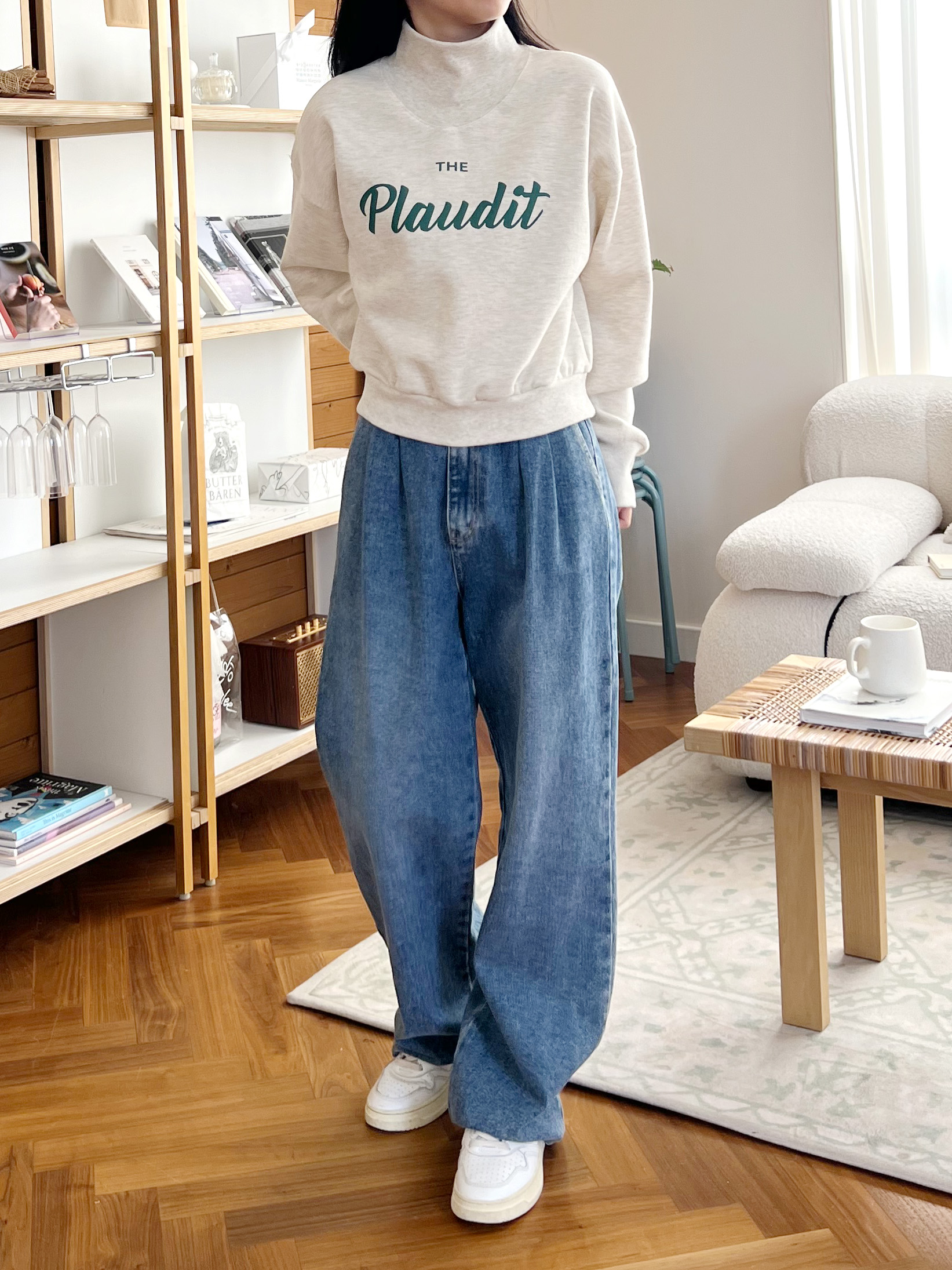 裏起毛Plauditハイネッククロップドスウェット | 詳細画像4