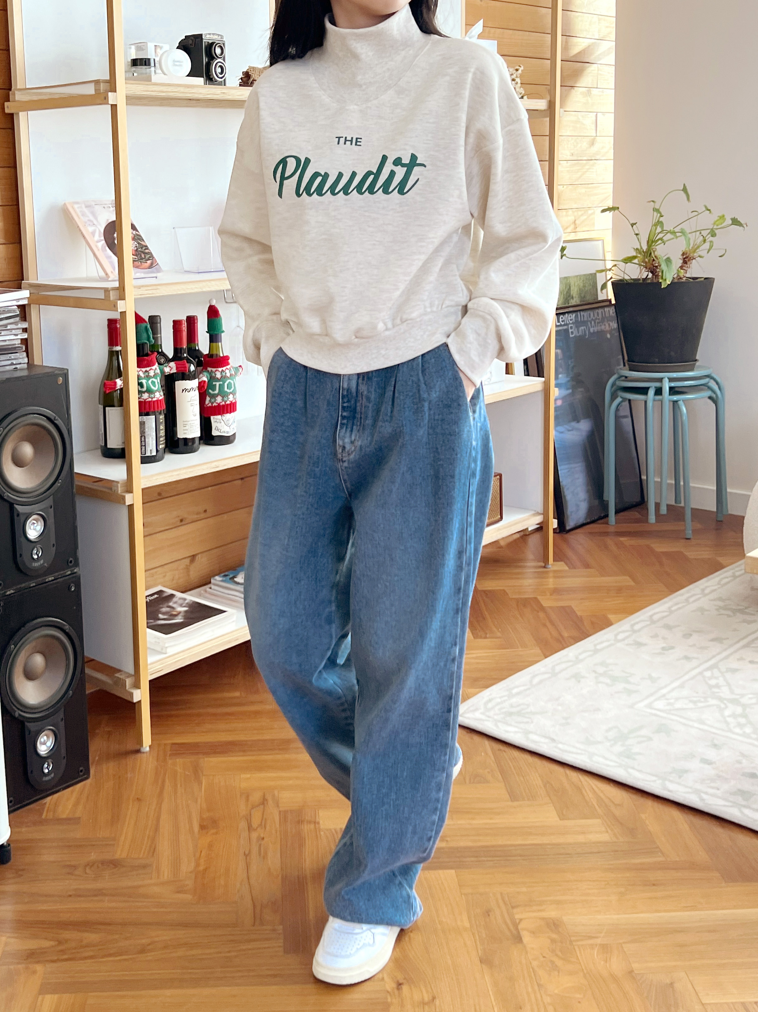 裏起毛Plauditハイネッククロップドスウェット | 詳細画像5